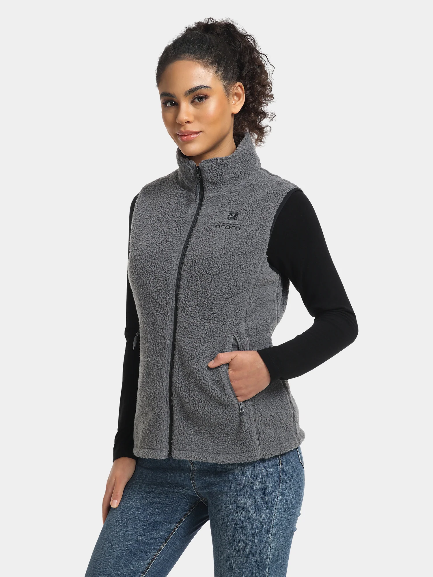 Women's Heated Recycled Fleece Vest - XNAUWBI