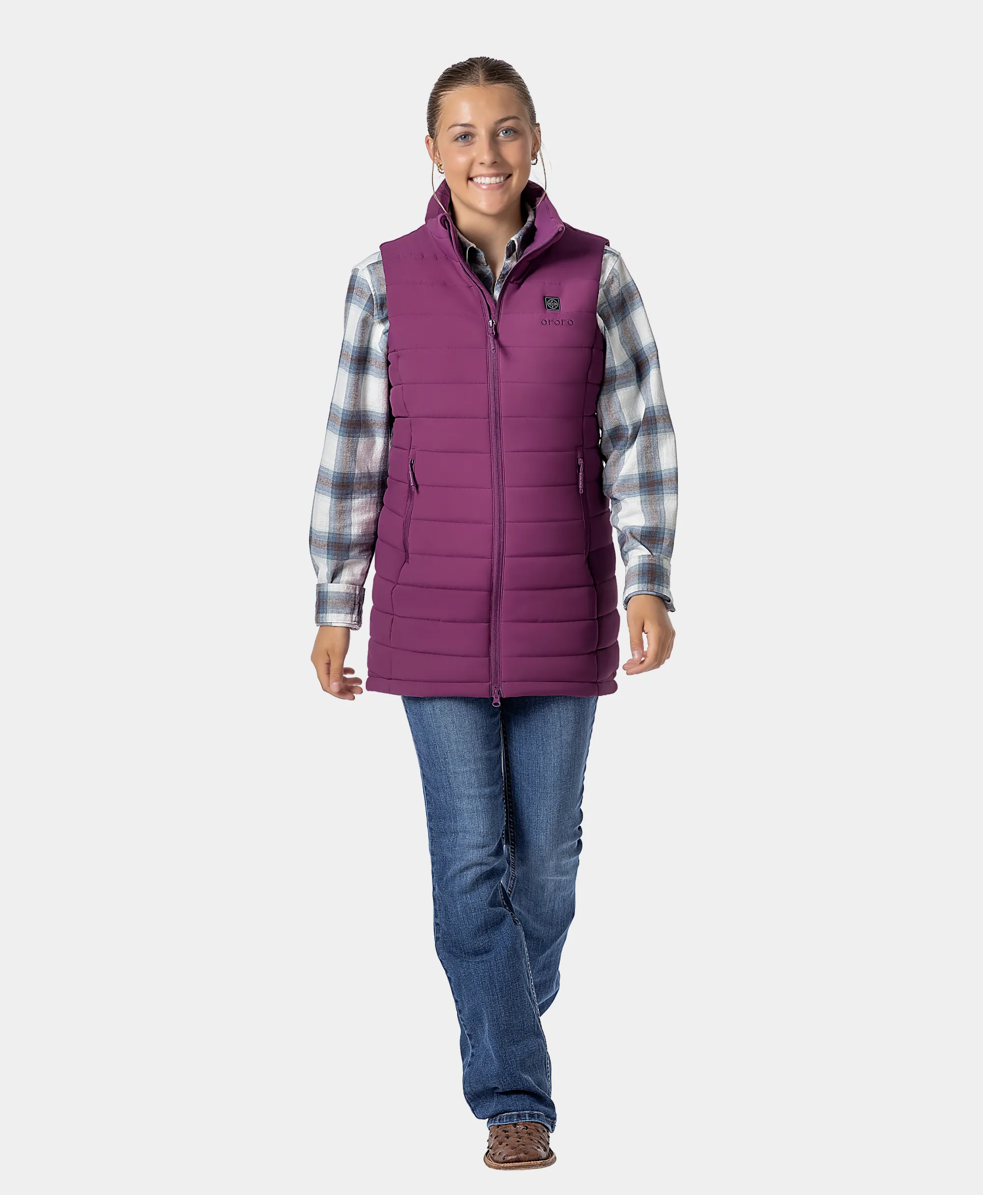 Tribeca Women's Heated Long Puffer Vest - XNAUWBI