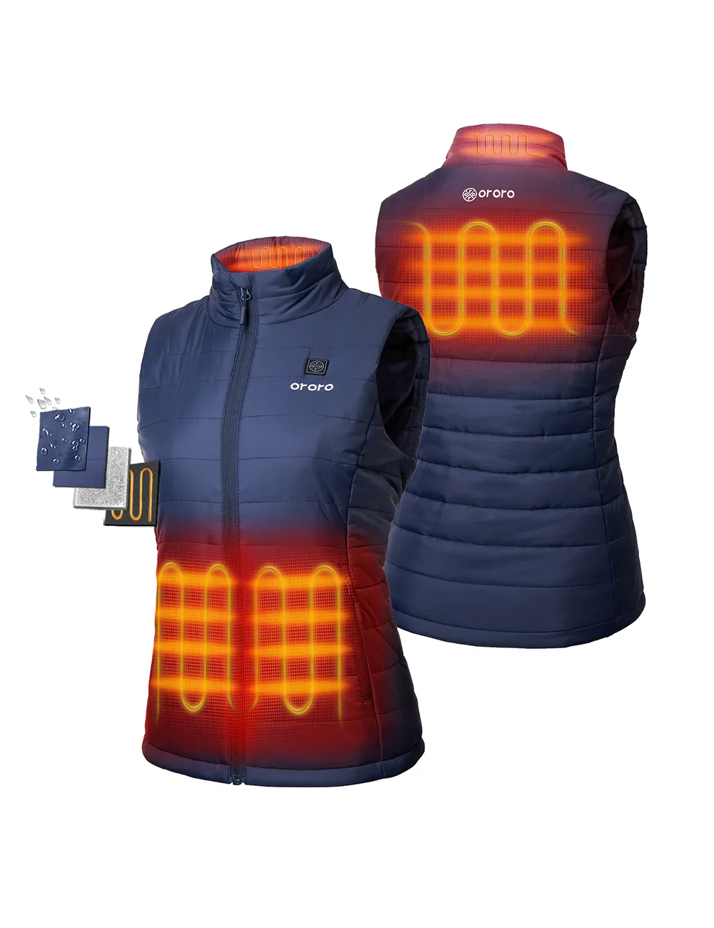 Bundle Deal - Women's Classic Heated Vest (Navy Blue) & Extra Mini 5K Battery - XNAUWBI