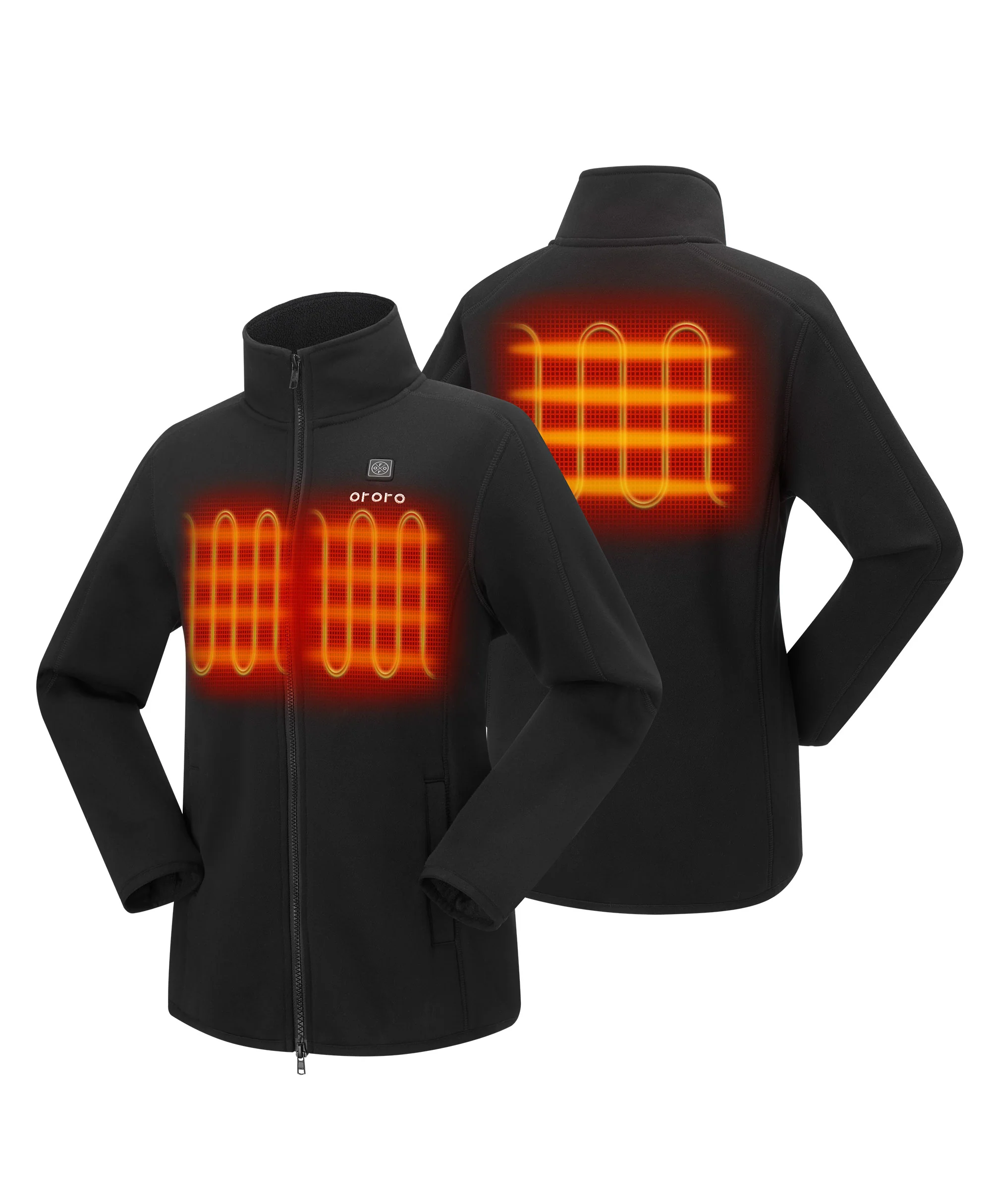 Florence Women's Heated Fleece Jacket - Black - XNAUWBI