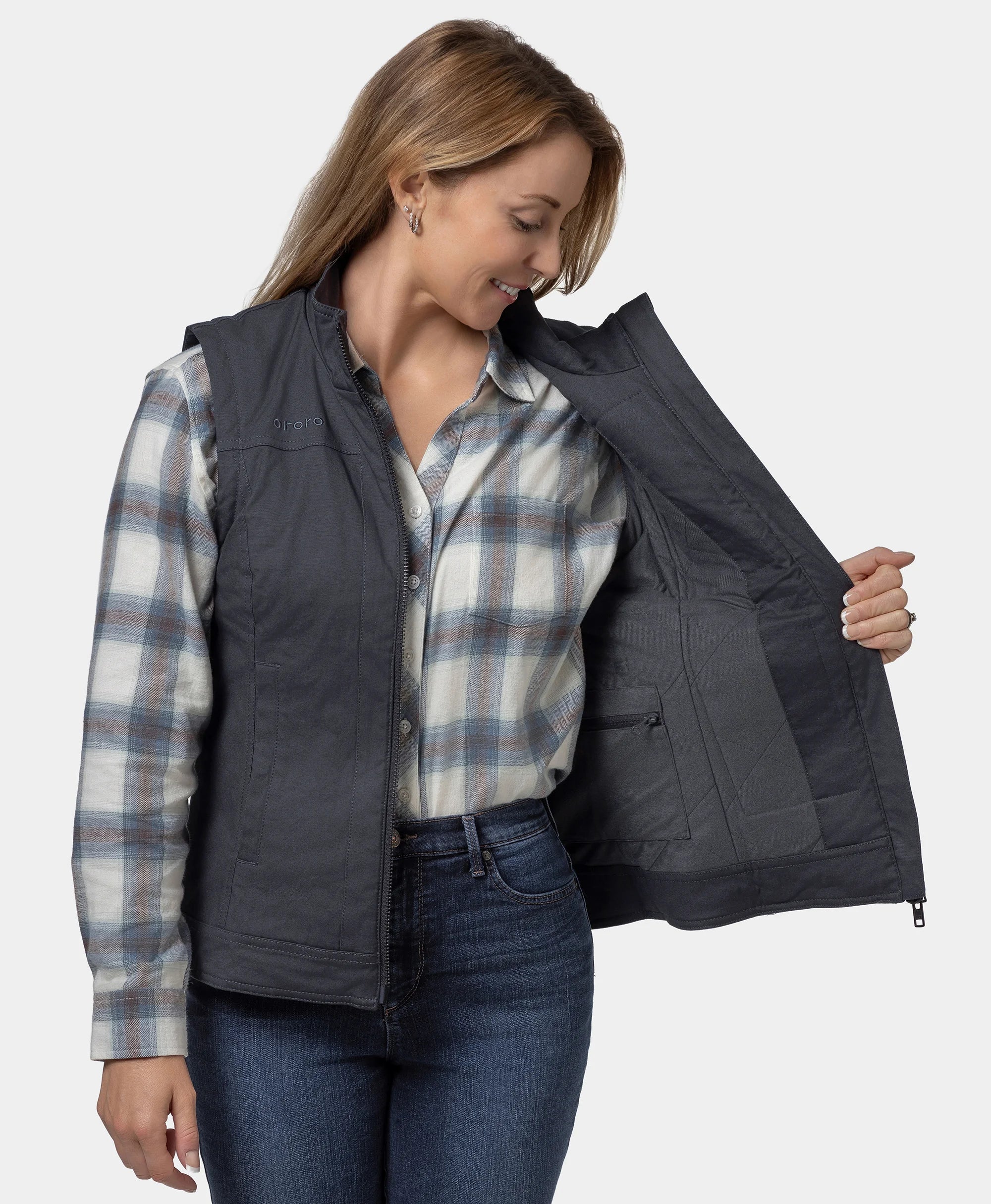 Cheyenne Women's 5-Zone Dual-Control Heated Canvas Vest - XNAUWBI