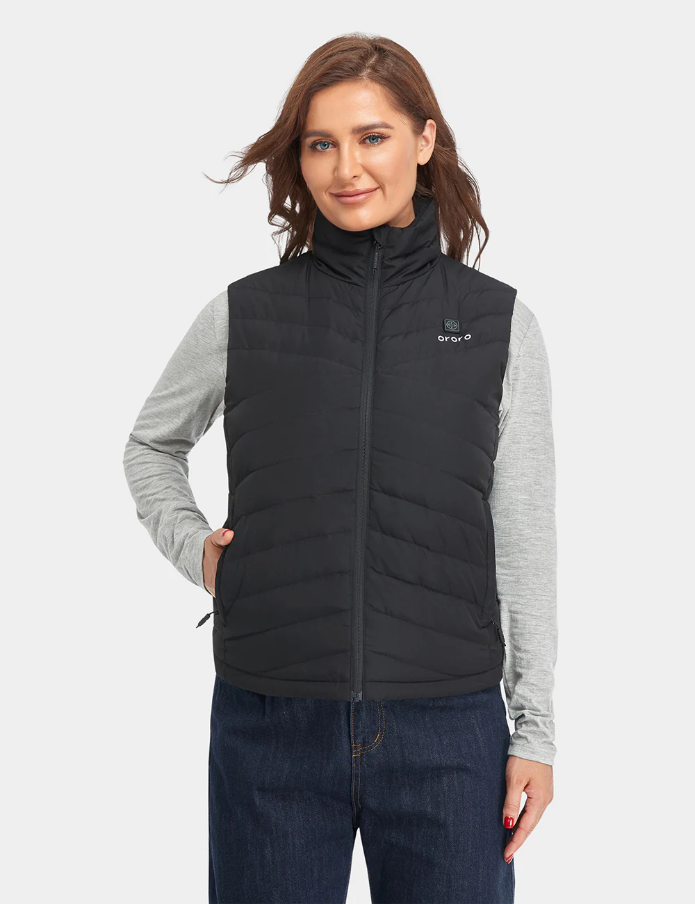 Women's Heated Lightweight Down Vest - XNAUWBI