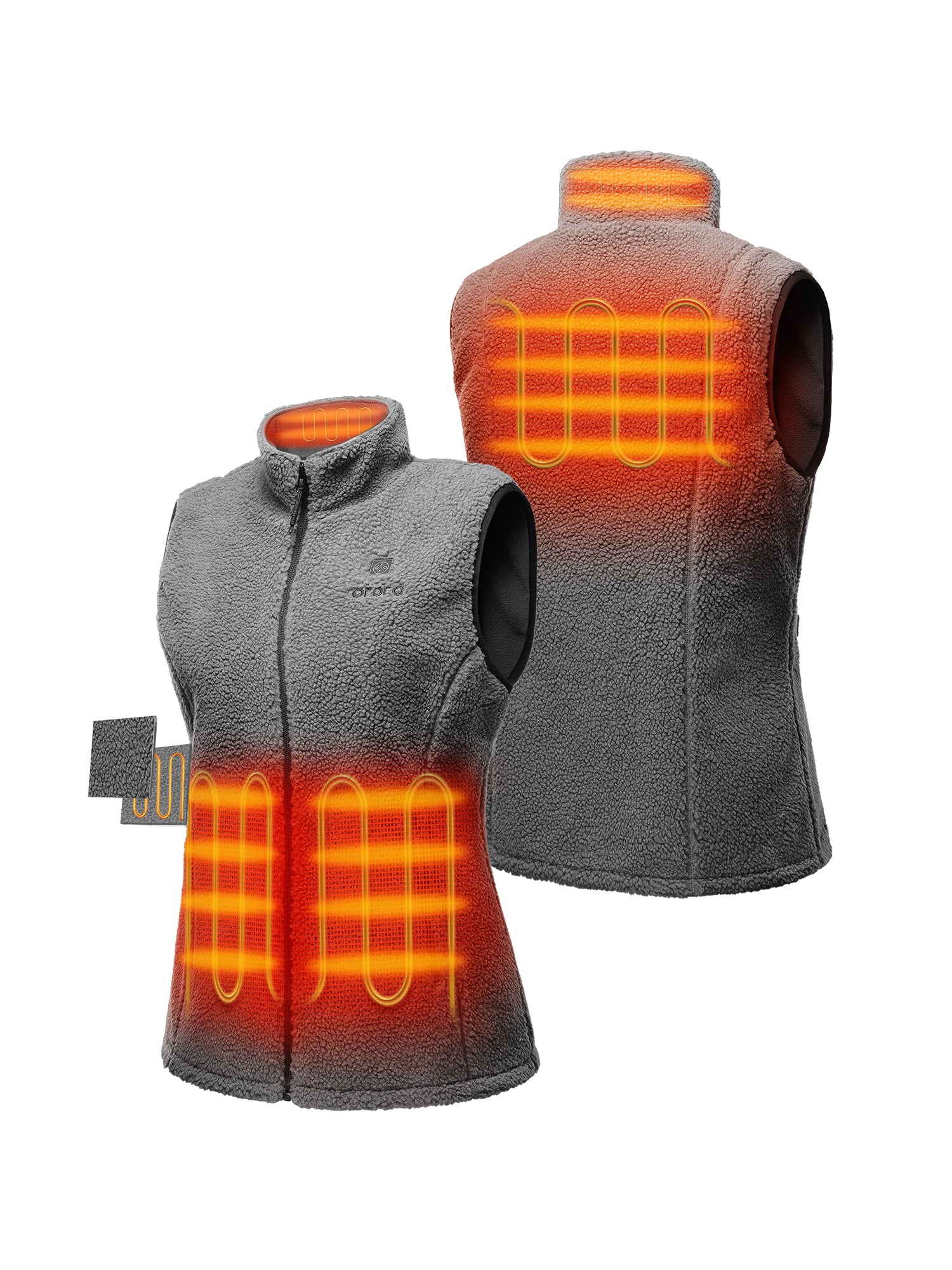 Women's Heated Recycled Fleece Vest - XNAUWBI