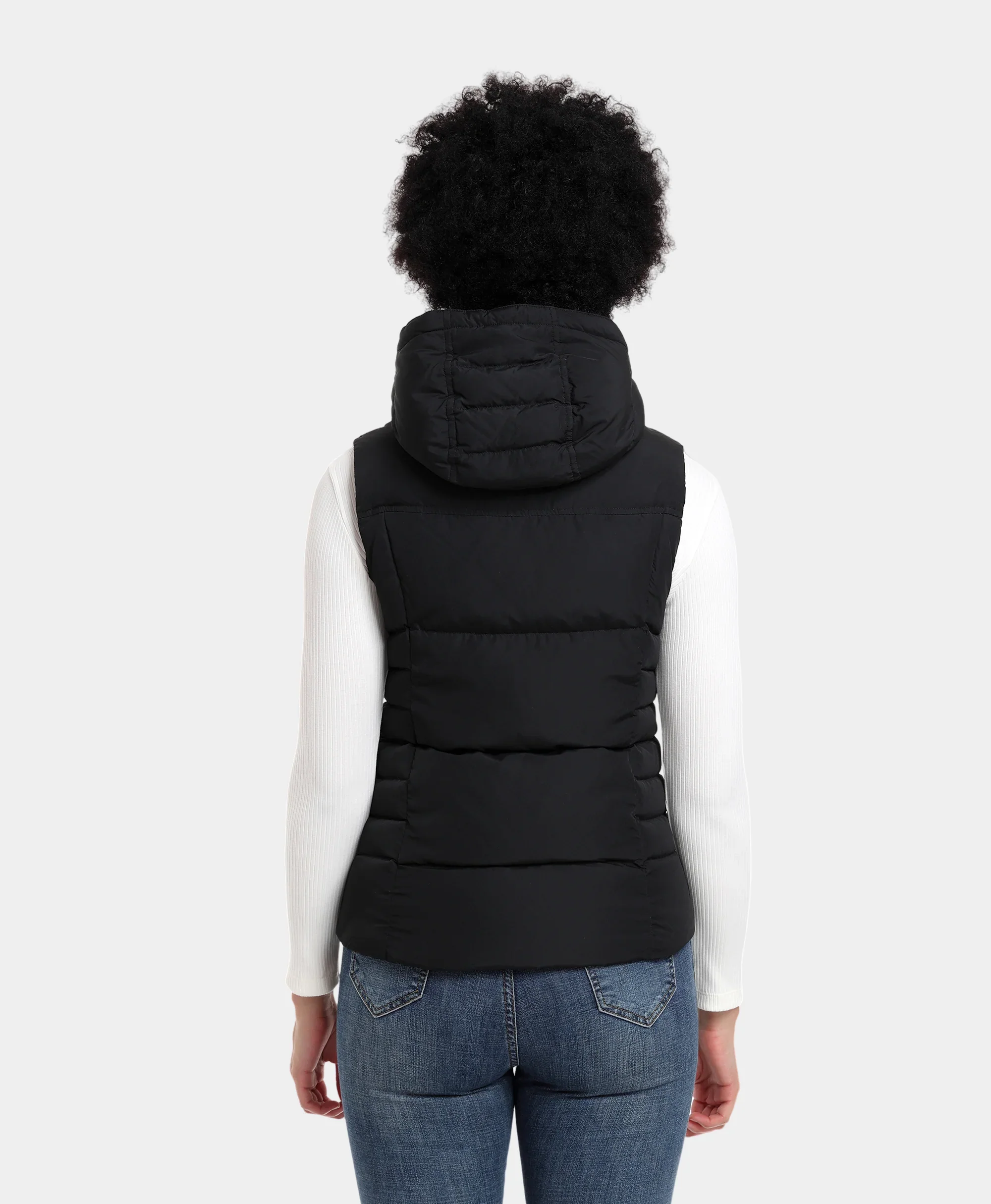 Women's Heated Down Vest - Black/Gray - XNAUWBI