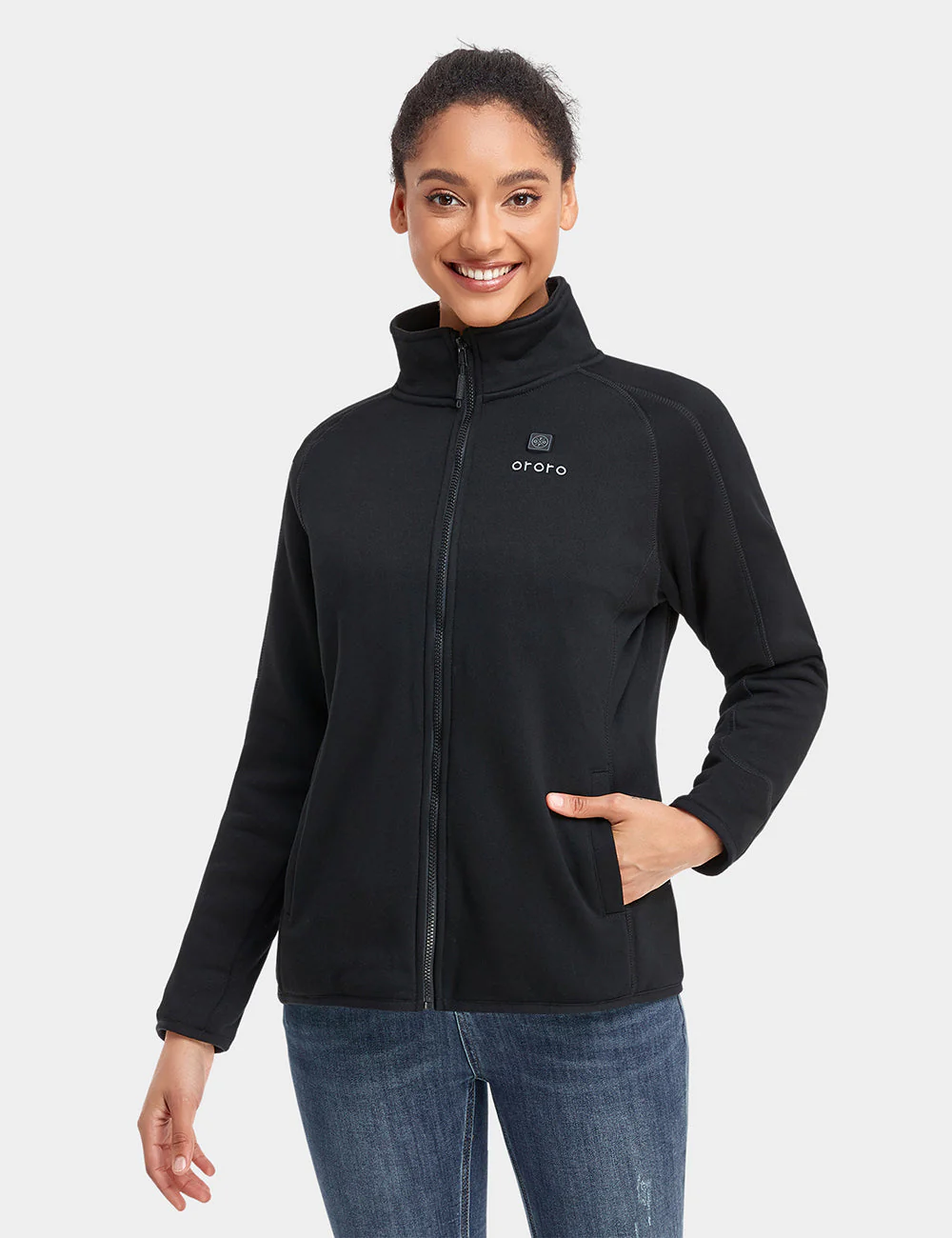 Women's Heated Full-Zip Fleece Jacket - XNAUWBI