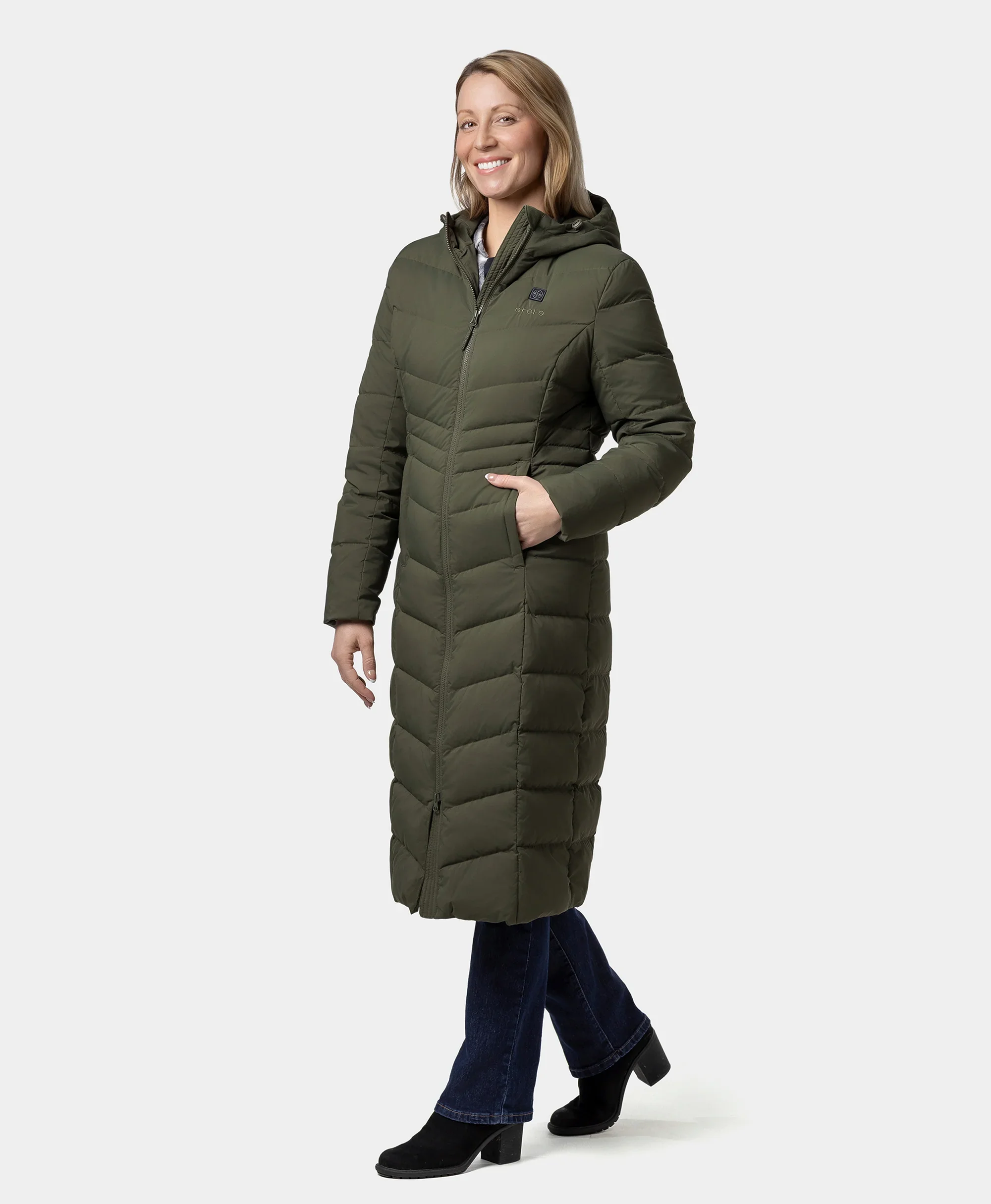 SOHO Women's Heated Down Parka Jacket - XNAUWBI