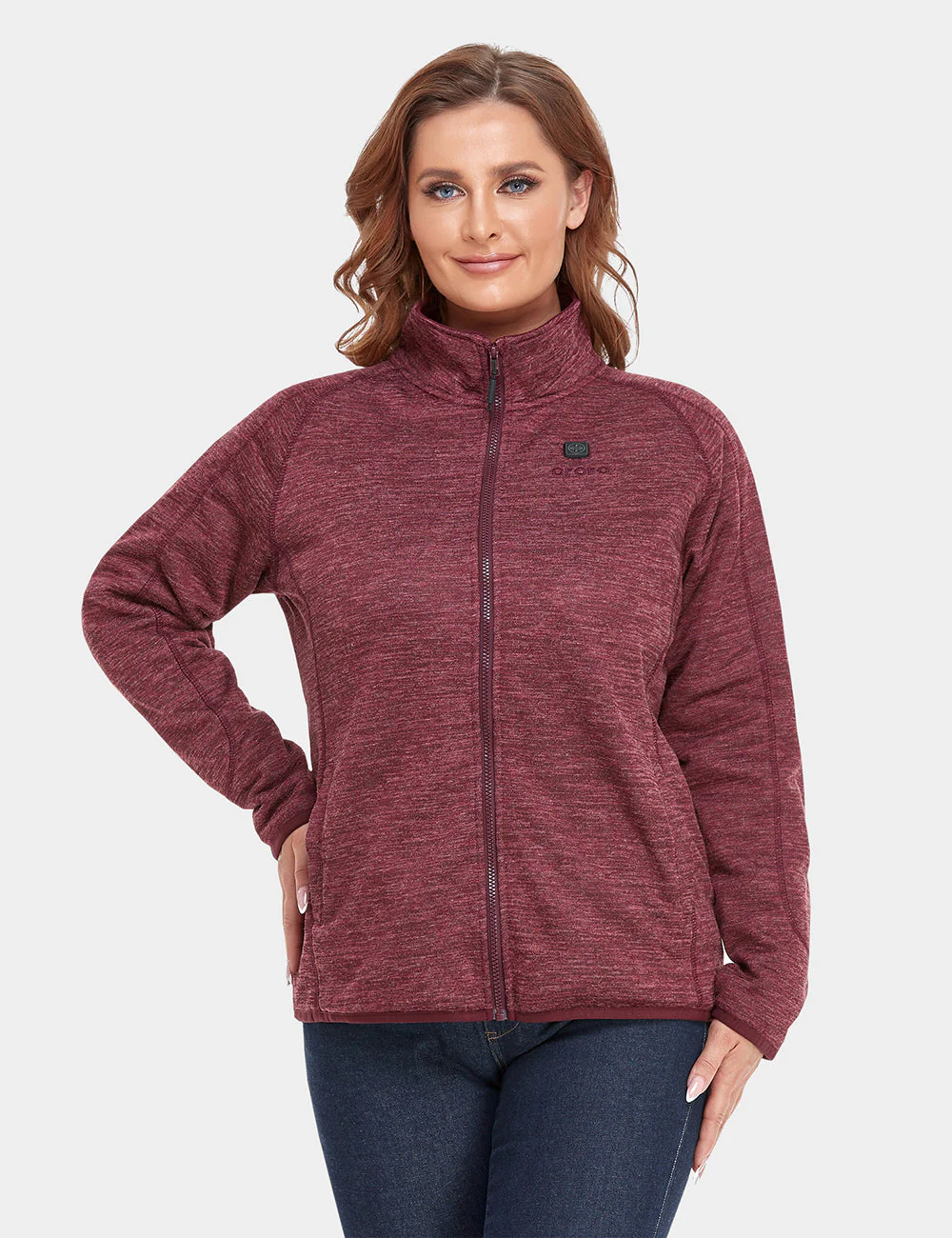 Women's Heated Full-Zip Fleece Jacket - XNAUWBI