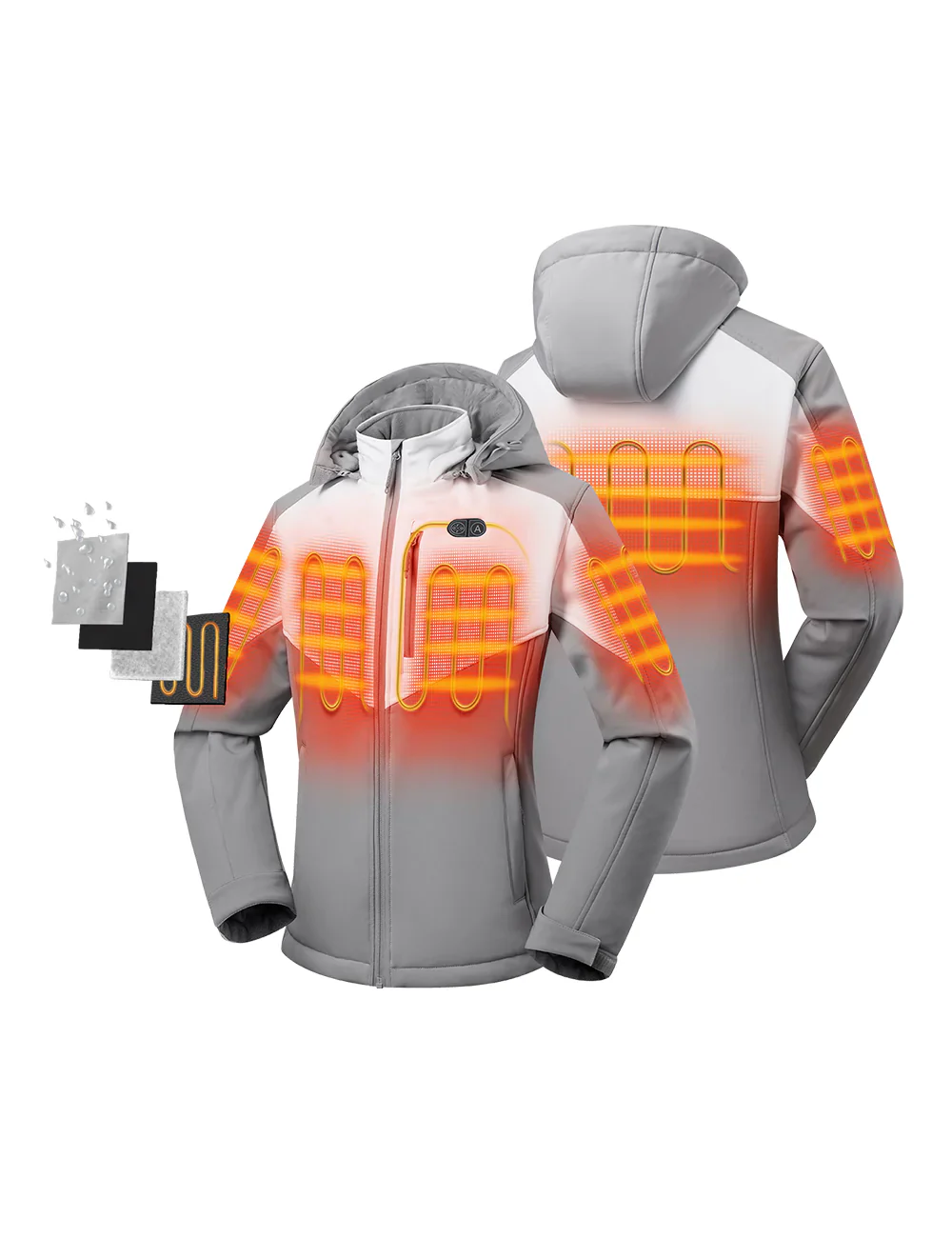 Bundle Deal - Women's Dual Control Heated Jacket (Chest Heating) & Extra Mini 5K Battery - XNAUWBI