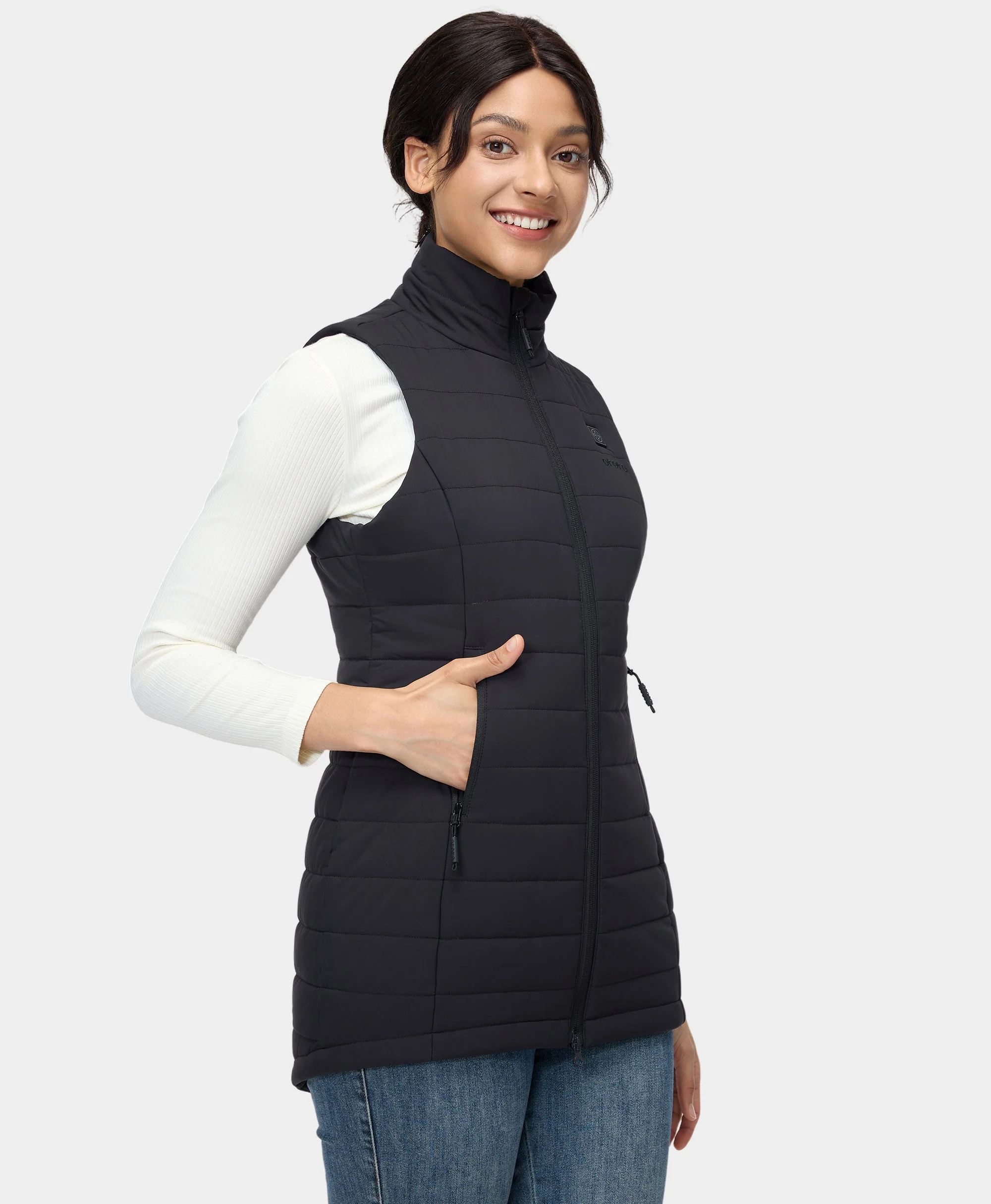 Tribeca Women's Heated Long Puffer Vest - XNAUWBI