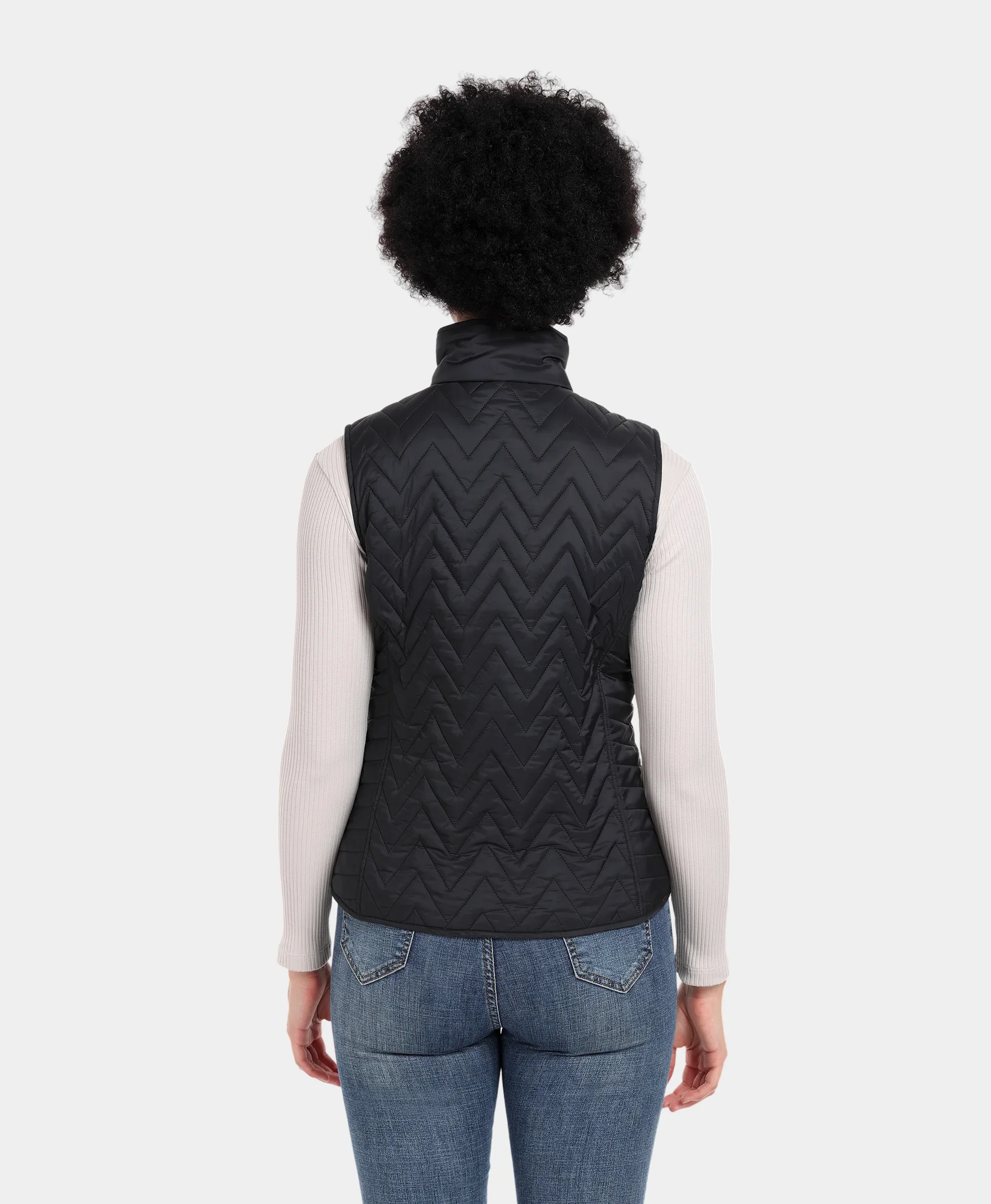 Women's Heated Chevron Quilted Vest - XNAUWBI