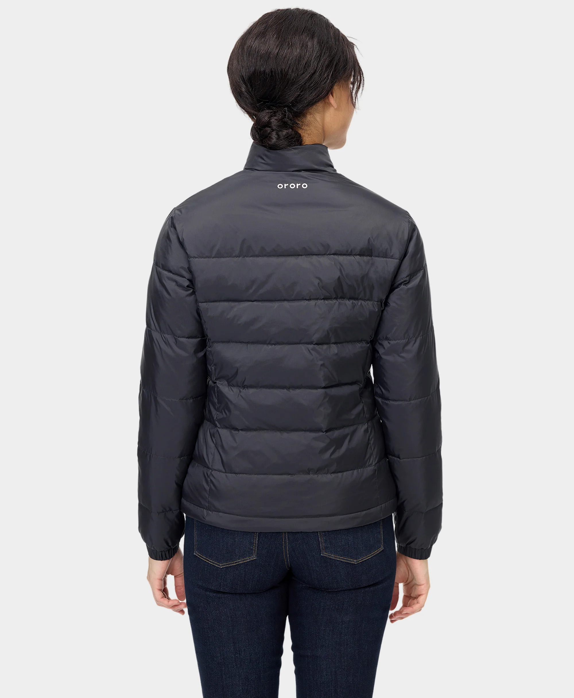 Women's Heated Puffer Jacket - Black/Yellow - XNAUWBI