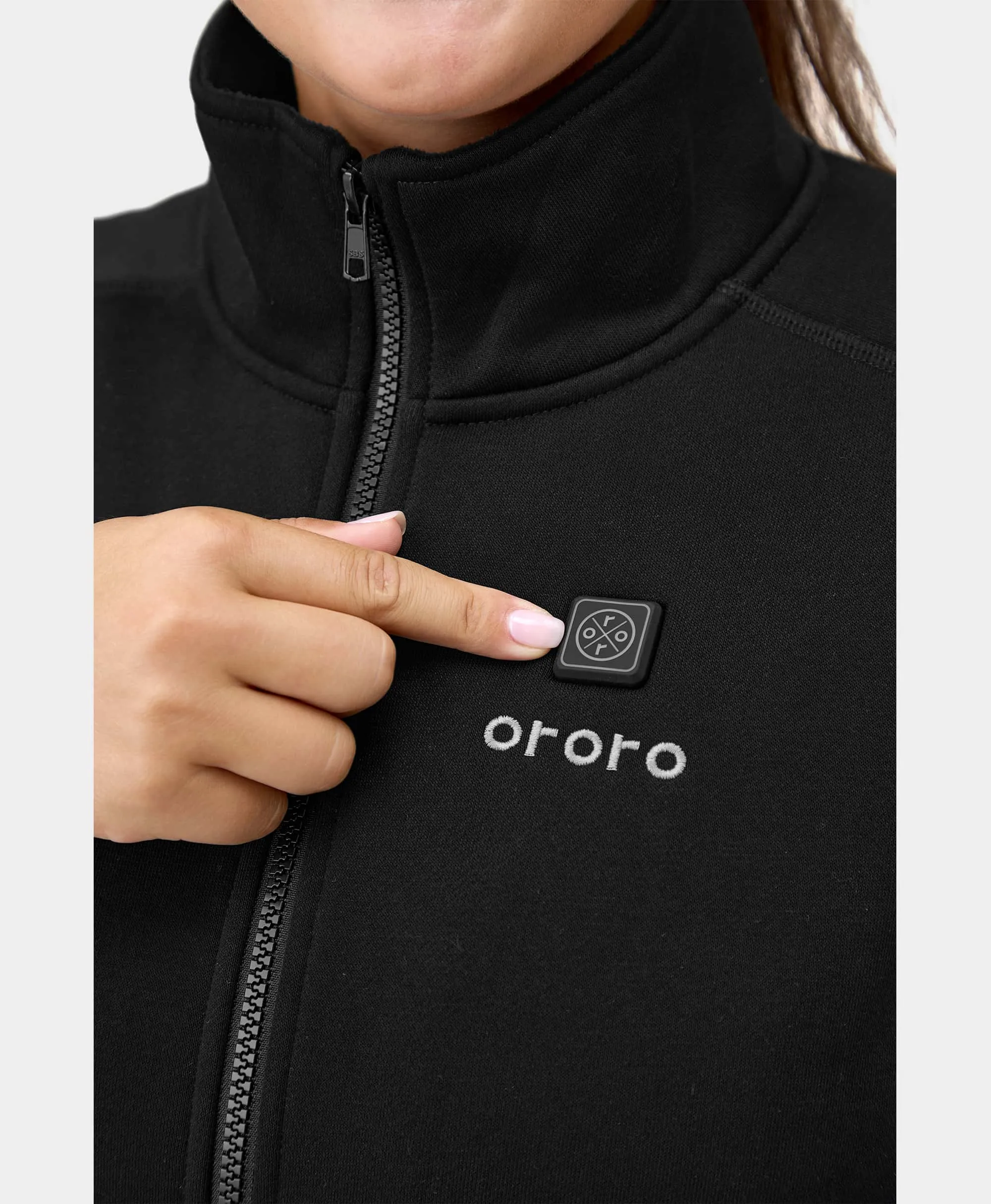 Florence Women's Heated Fleece Jacket - Black - XNAUWBI