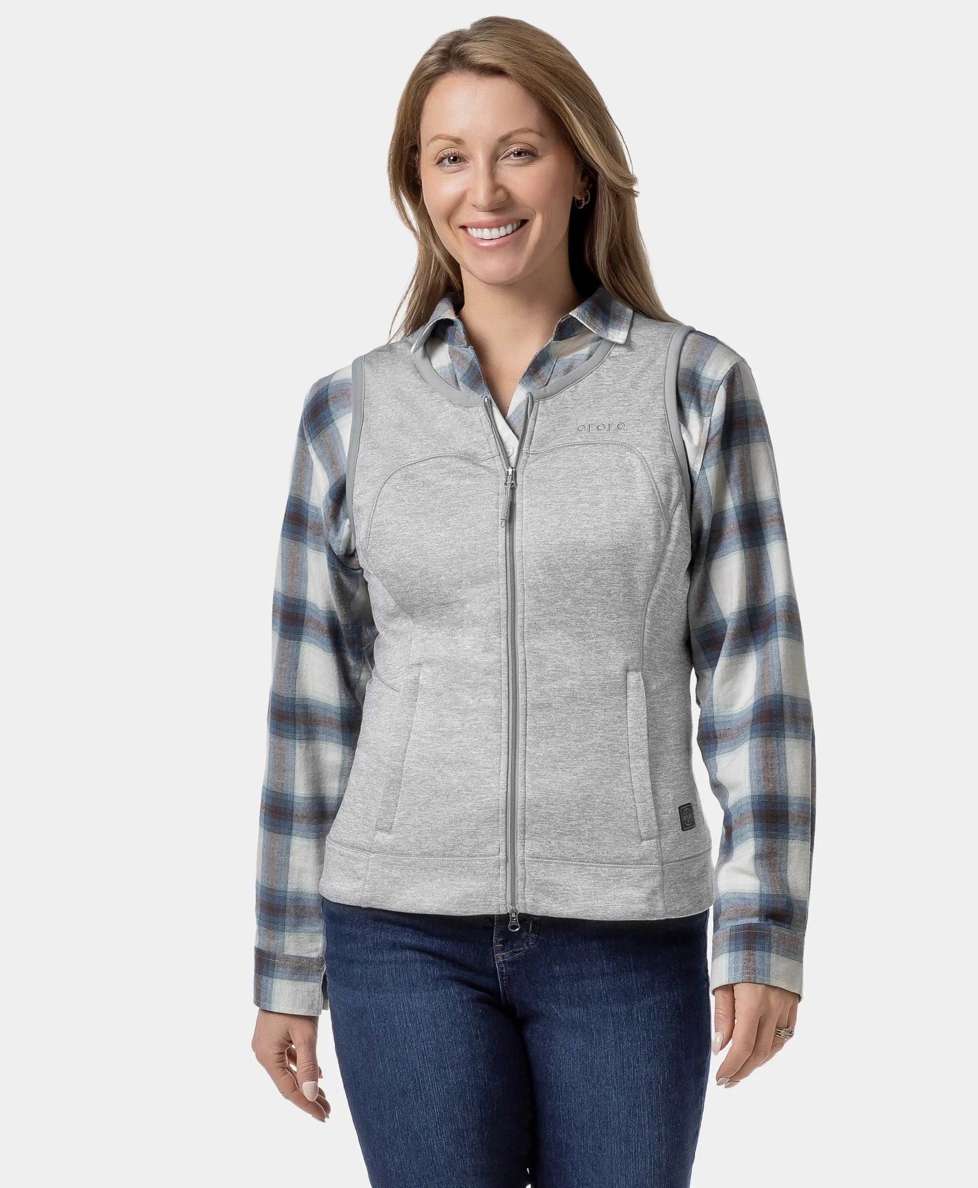 Suzanne Women's Heated Soft Armor Vest - Flecking Gray - XNAUWBI