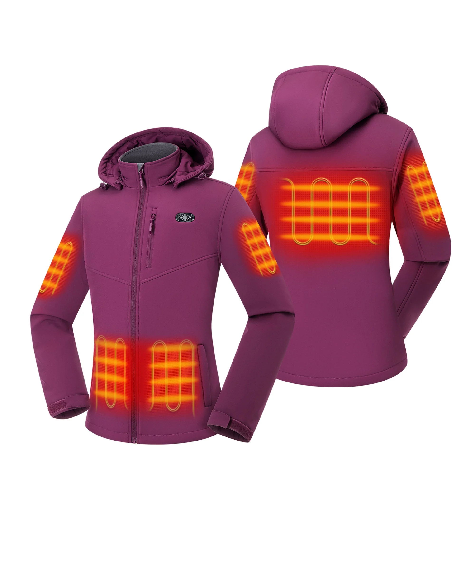 Women's Heated Dual Control Jacket with 5 Heating Zones (Pocket Heating) - XNAUWBI