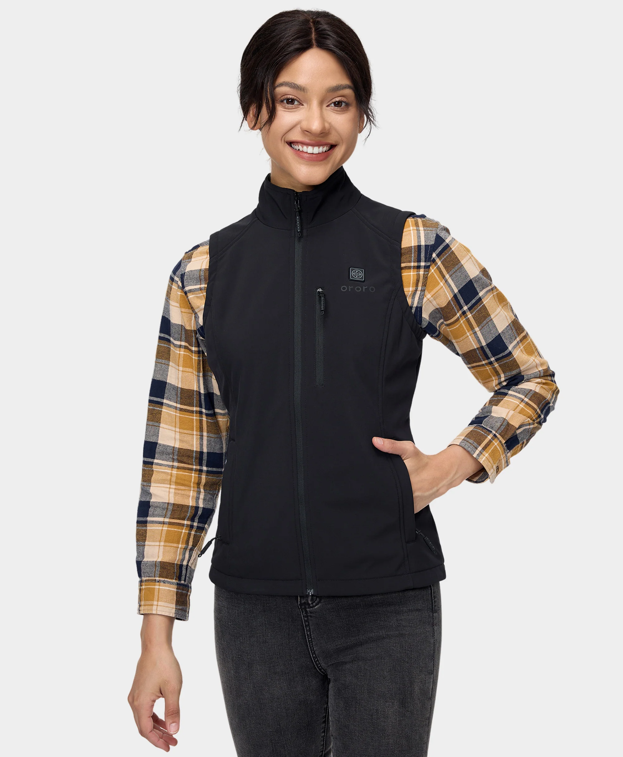 Women's Heated Softshell Vest - Lower Back Heating - XNAUWBI