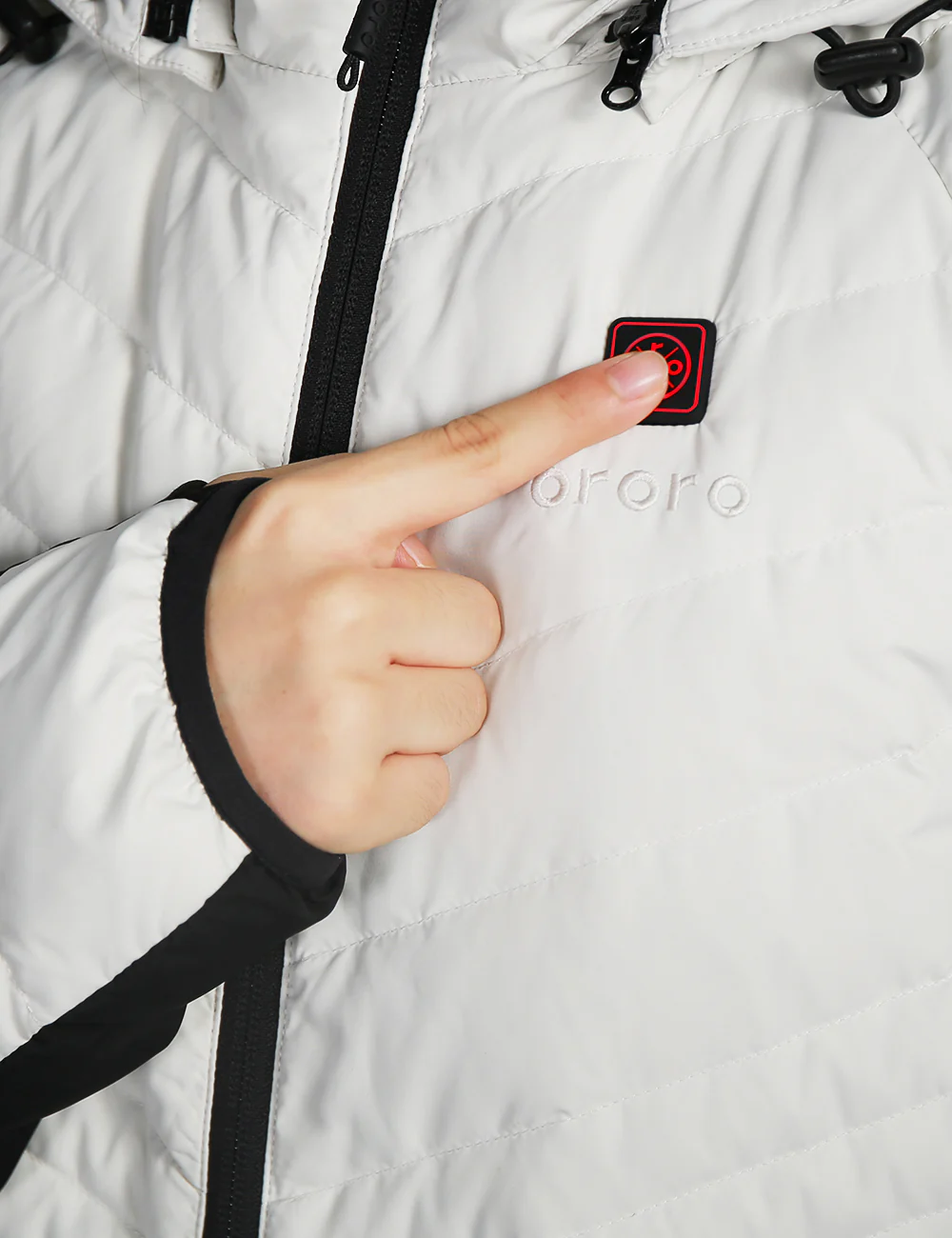 Cloudland Women's Heated Down Jacket - White/Black - XNAUWBI