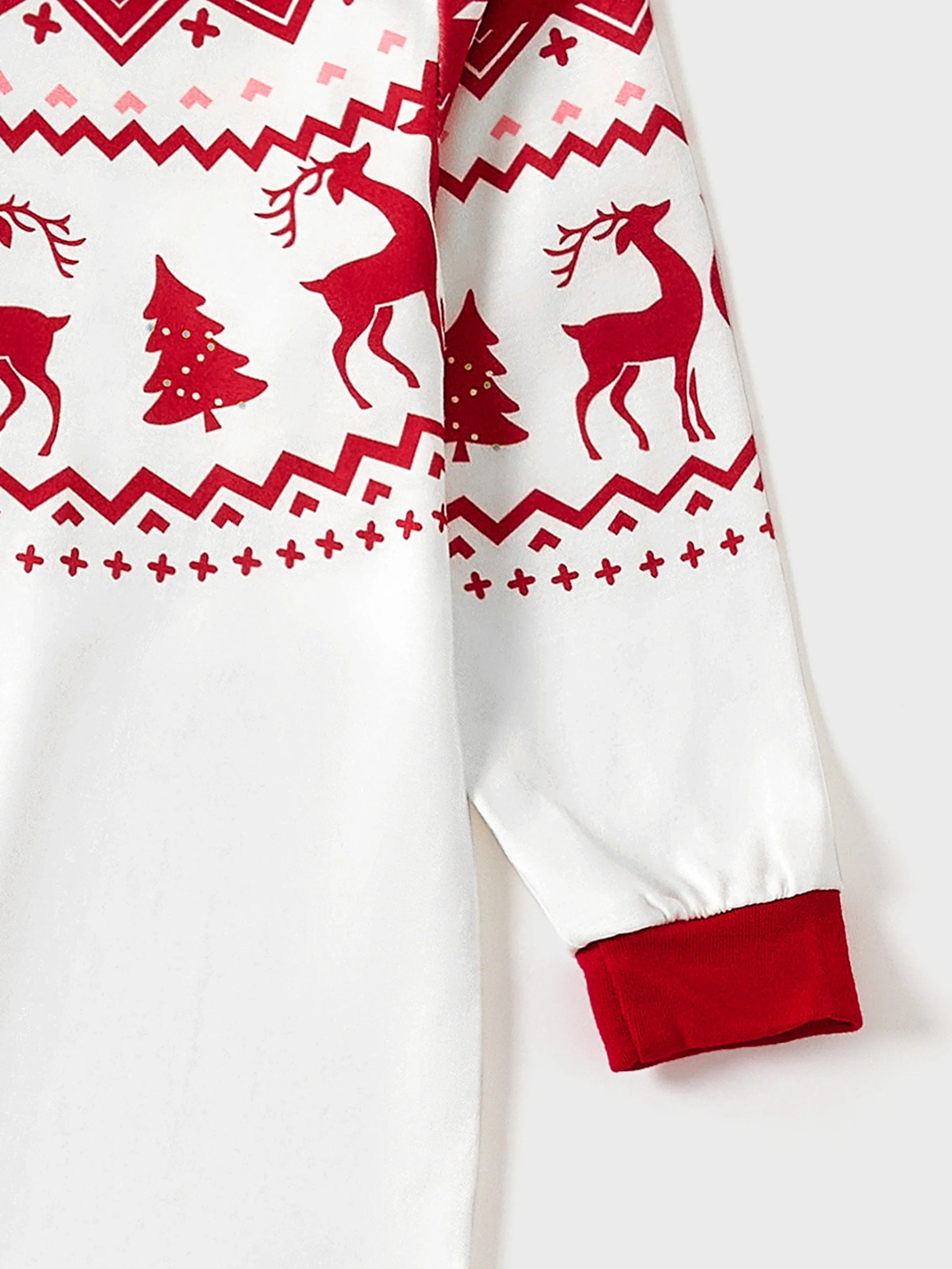 Christmas Reindeer and Snowflake Print Family Matching Pajamas Sets with Christmas Socks Red - XNAUWBI