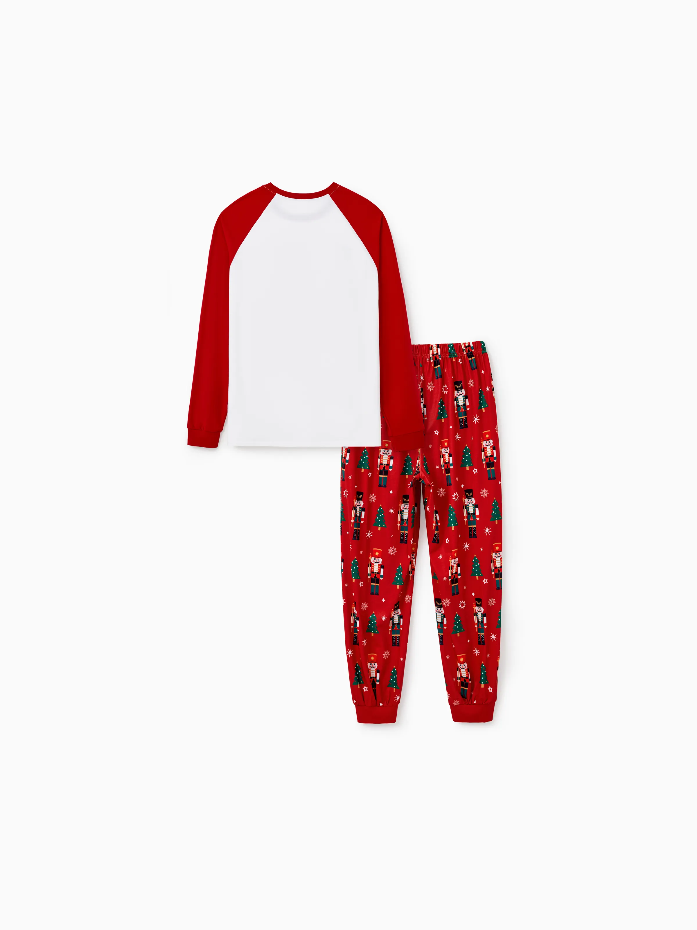 Christmas Matching Family Pajamas Set Nutcracker Print PJS with Christmas Socks Red - XNAUWBI