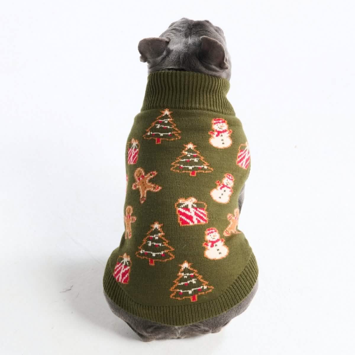 Christmas Knit Dog Sweater - Gingerbread - XNAUWBI