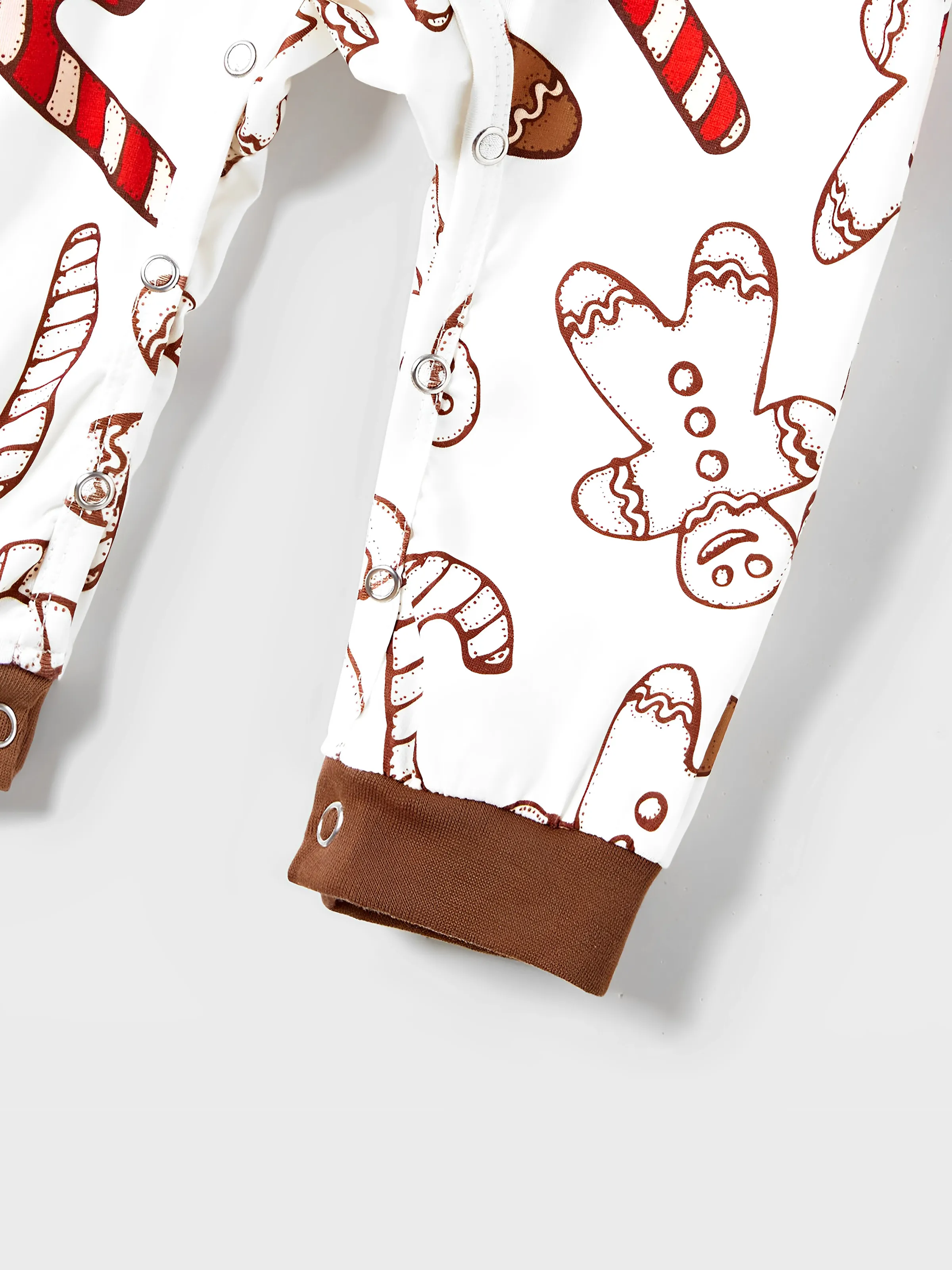 Christmas Family Matching Letter and Gingerbread Man Print Long-sleeve Pajamas Sets with Christmas Socks Khaki - XNAUWBI