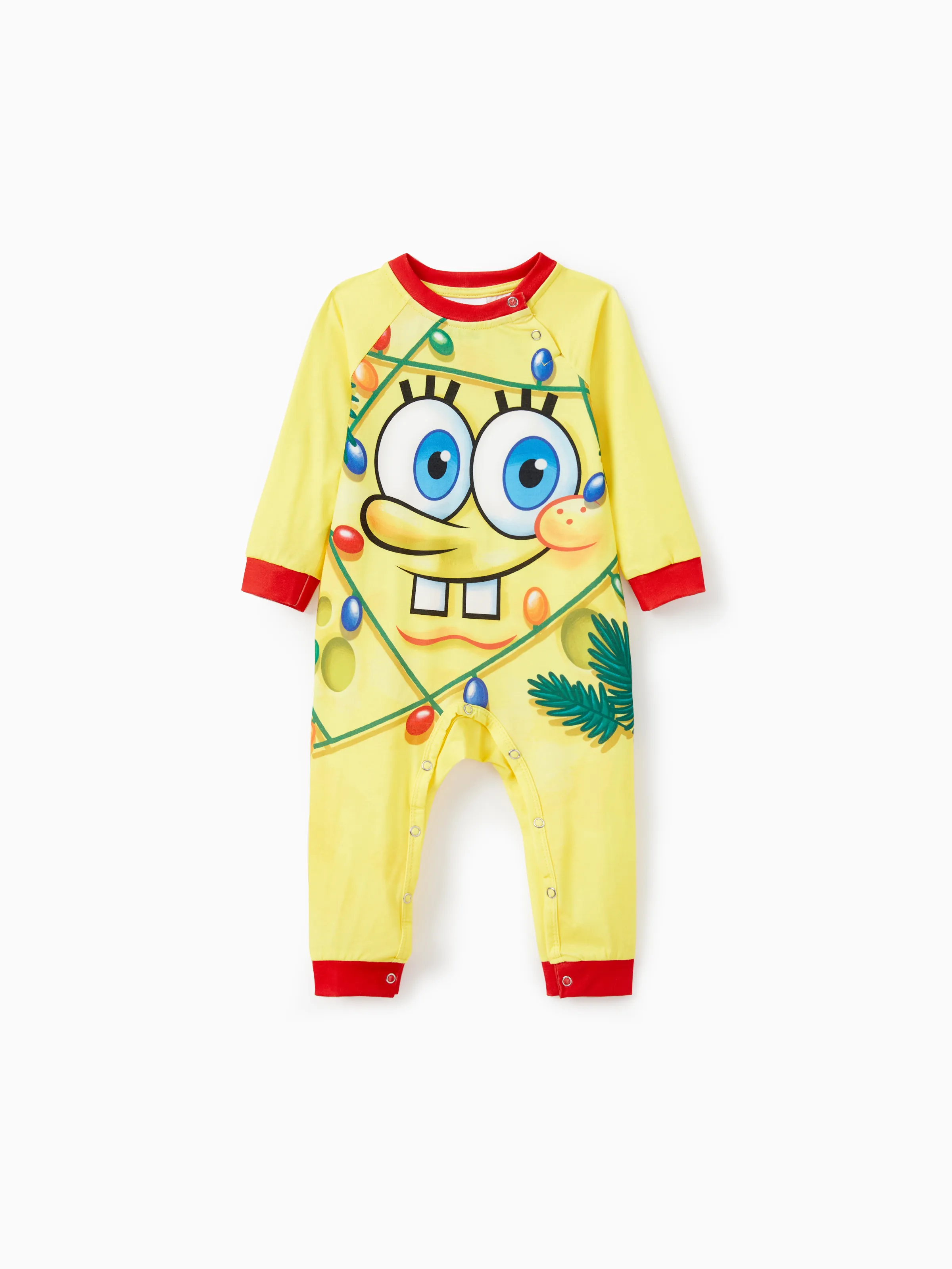 SpongeBob SquarePants Christmas Family matching Print Pajamas Sets with Christmas Socks - XNAUWBI