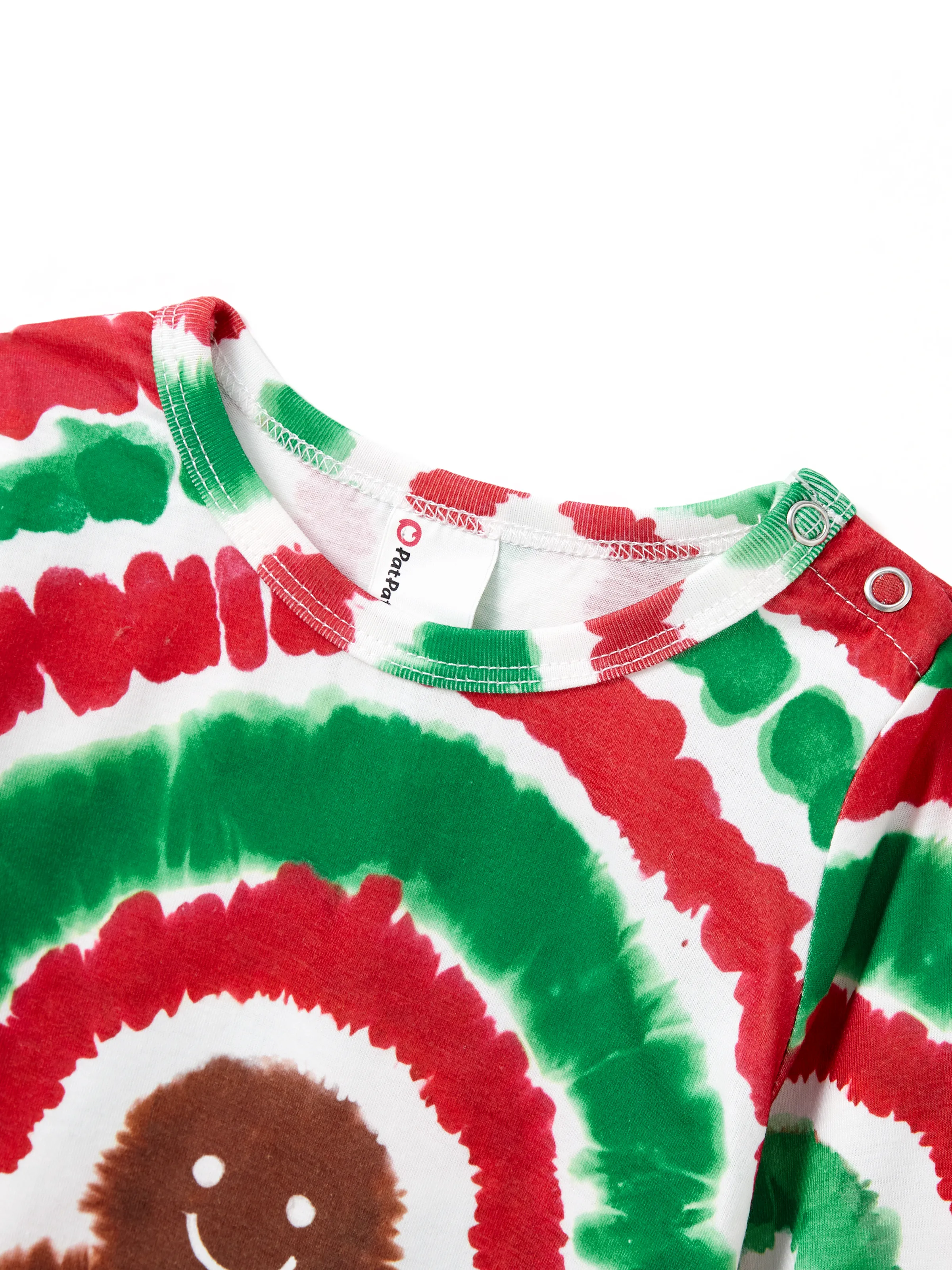 Christmas Family Red&Green Tie-Dye Gingerbread Man Pajamas Sets with Christmas Socks MultiColour - XNAUWBI