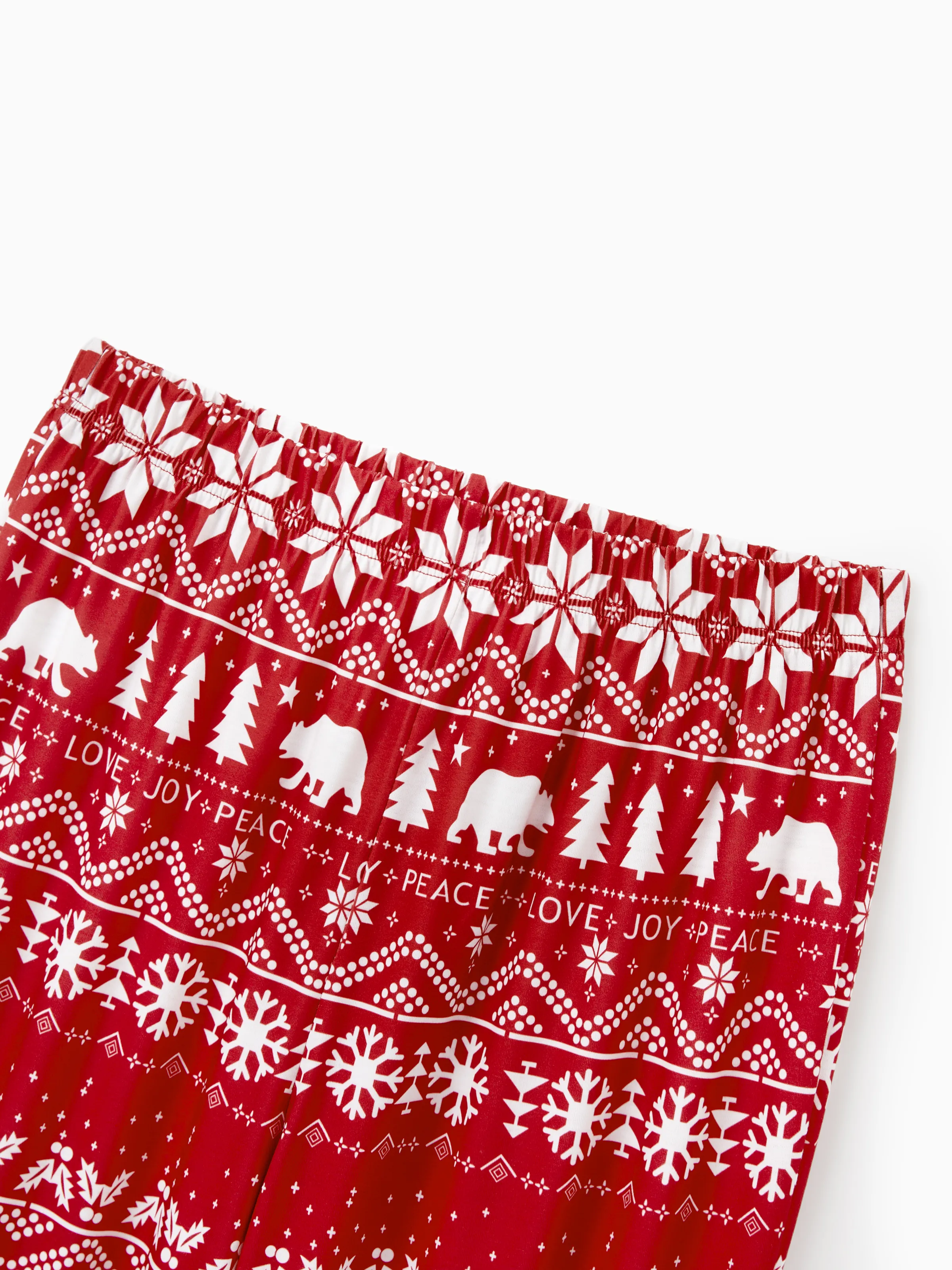 Traditional Christmas Print Family Matching Pajamas Sets with Christmas Socks Red - XNAUWBI