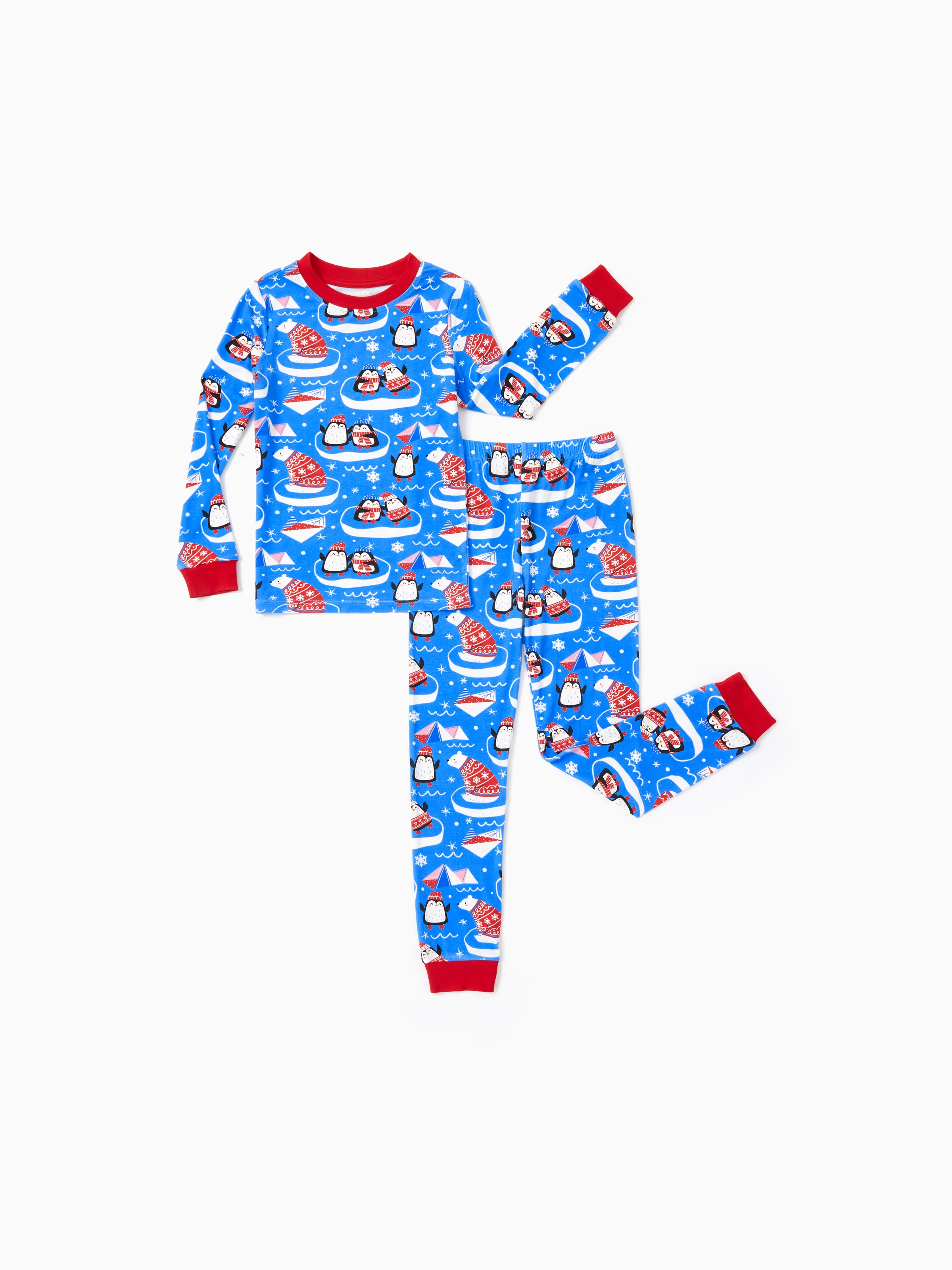 Christmas / Halloween Pajamas 2-piece Bamboo Pajamas Set With Playful Print for Toddler / Kids ( Snug-Fitting) Light Blue - XNAUWBI