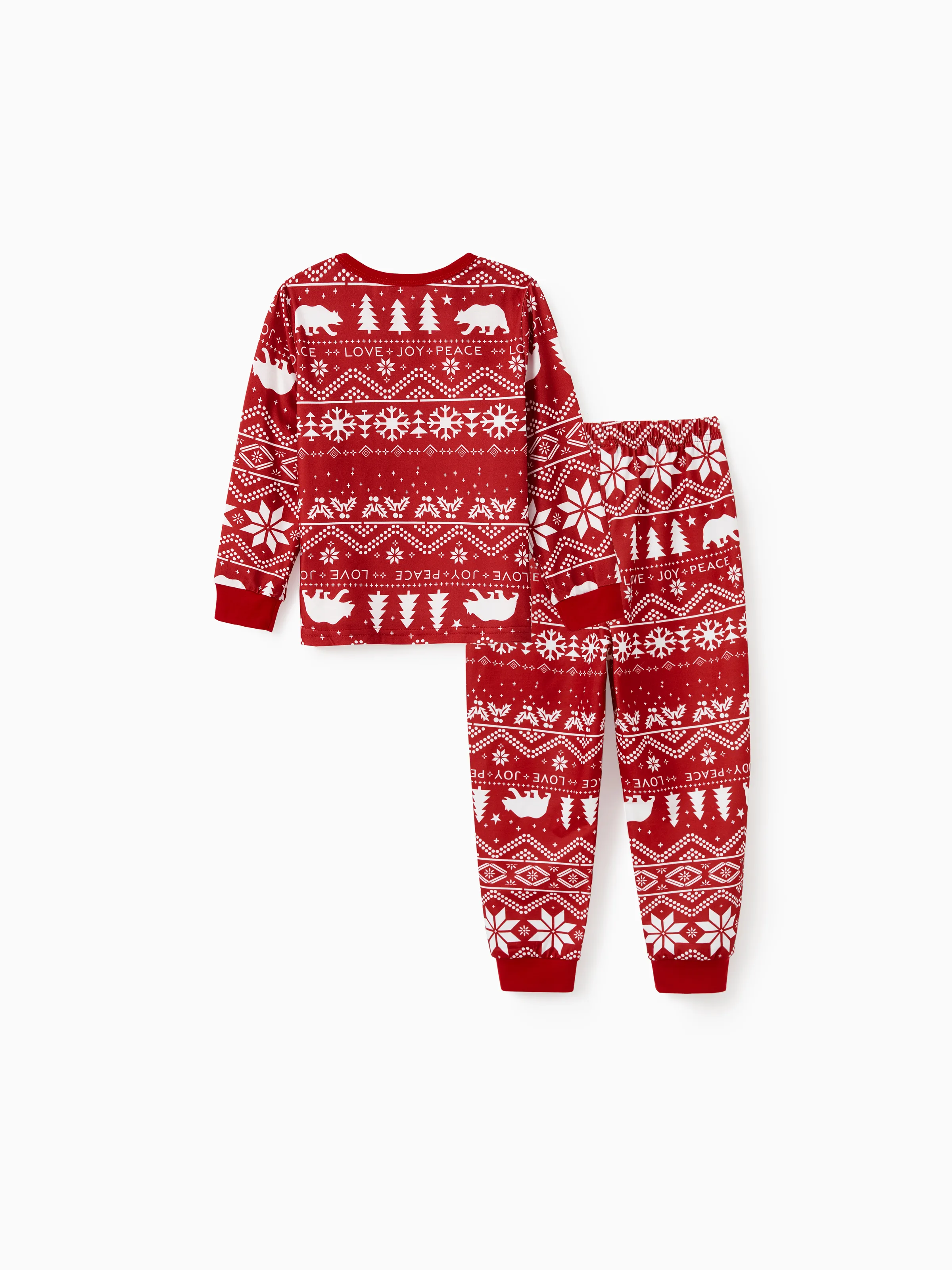 Traditional Christmas Print Family Matching Pajamas Sets with Christmas Socks Red - XNAUWBI