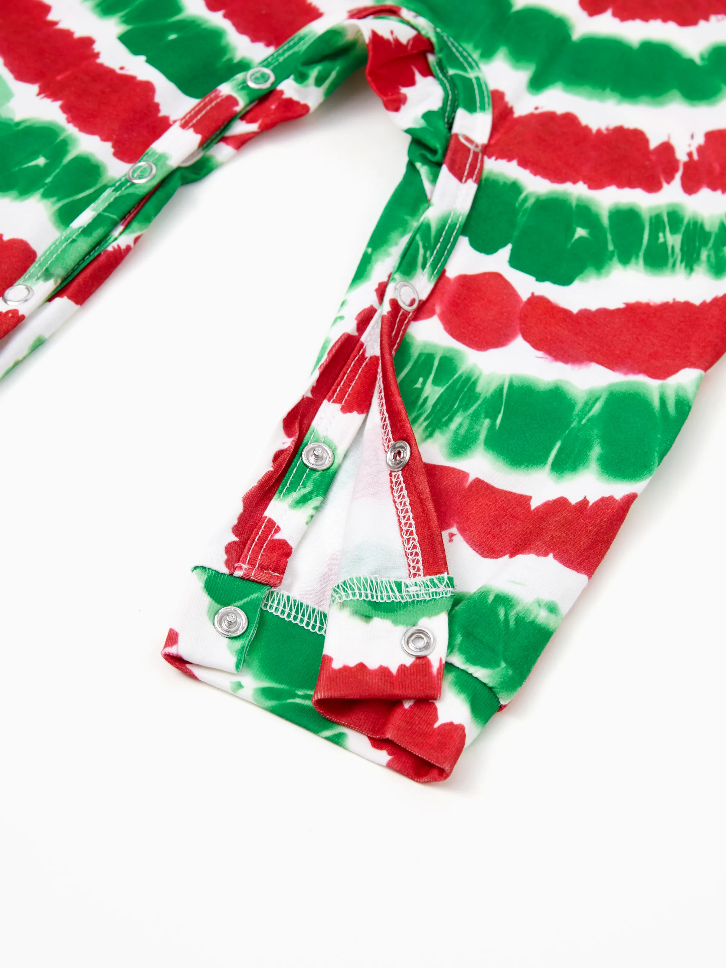 Christmas Family Red&Green Tie-Dye Gingerbread Man Pajamas Sets with Christmas Socks MultiColour - XNAUWBI