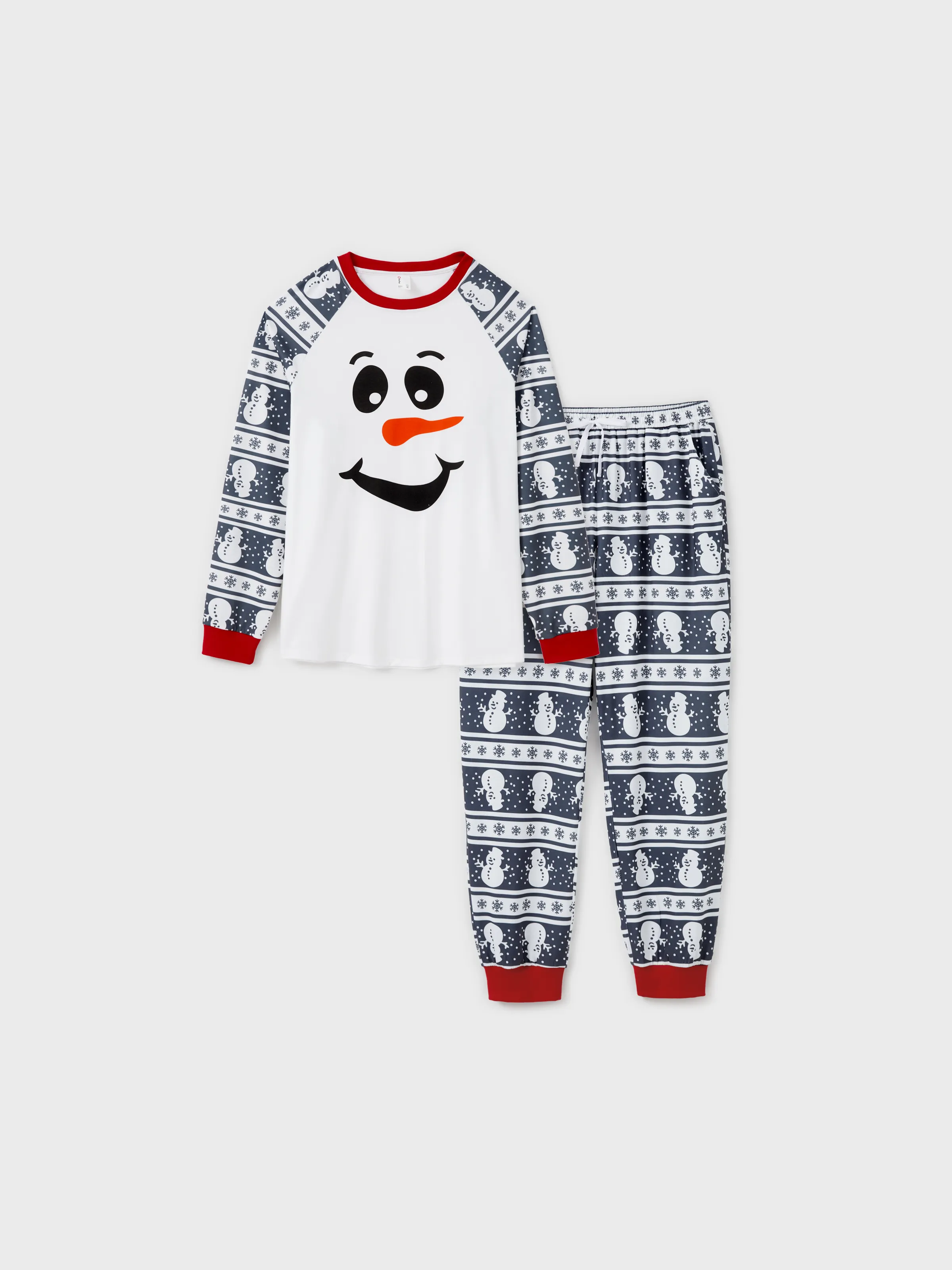 Matching Christmas Pajamas Family Snowman Pattern Long Sleeves PJs Sets Christmas Socks Dark Grey - XNAUWBI