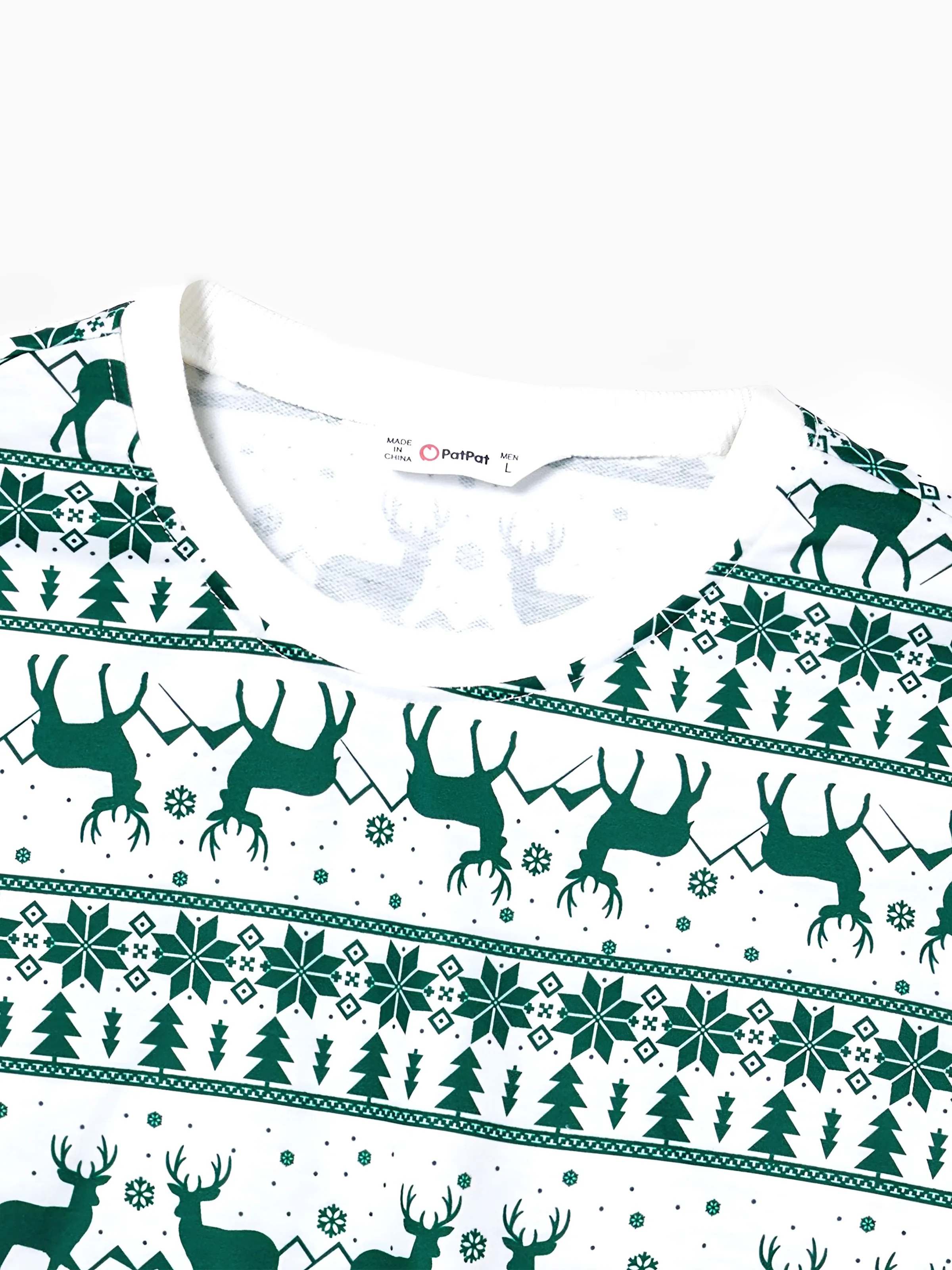 Christmas Family Matching Green Festival Theme Print Tops and Mesh Splicing Dresses Sets Green - XNAUWBI