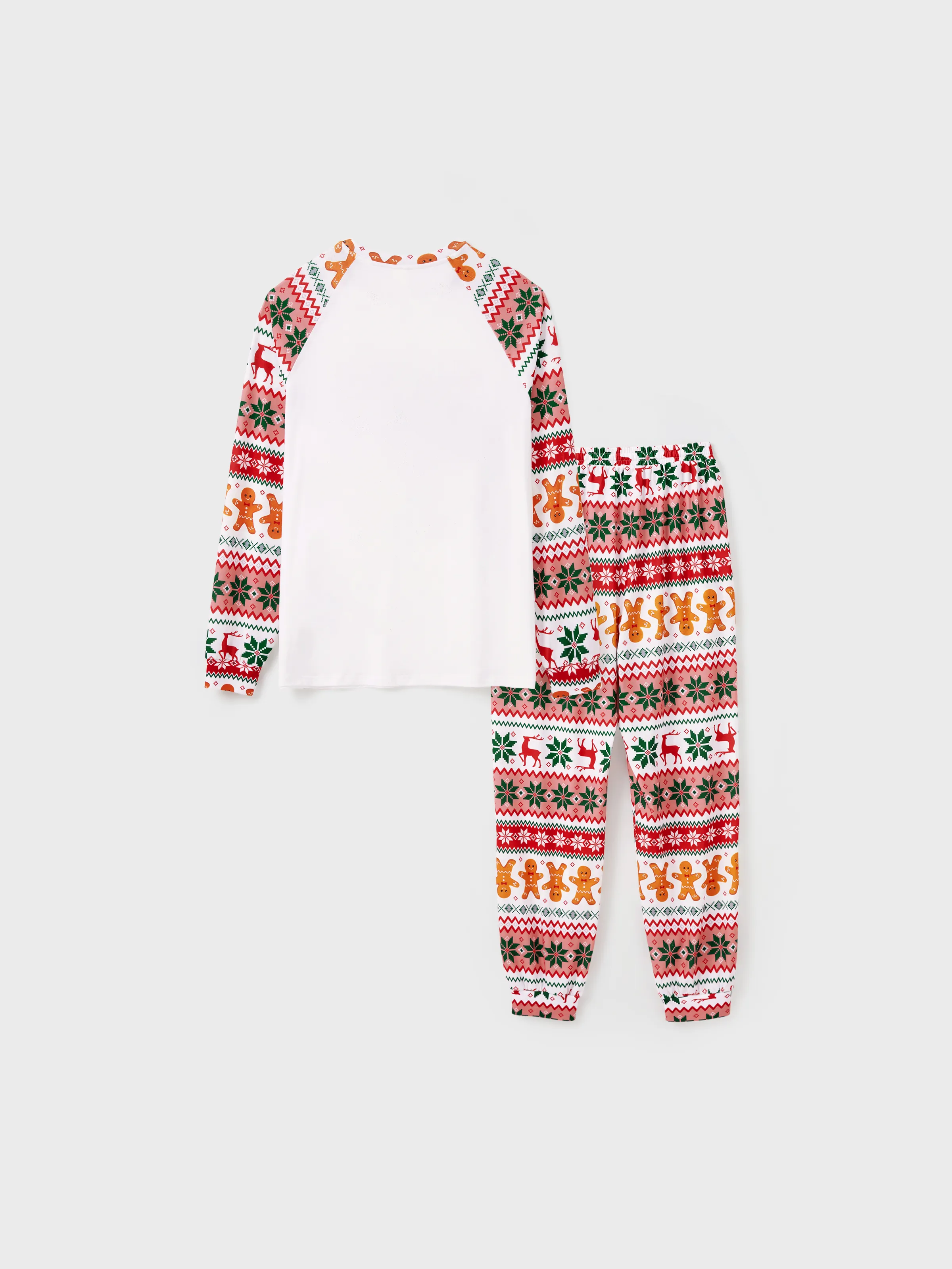 Christmas Pajamas Family Matching Santa's Cookies Gingerbread Man Pattern Pajamas Sets with Christmas Socks MultiColour - XNAUWBI