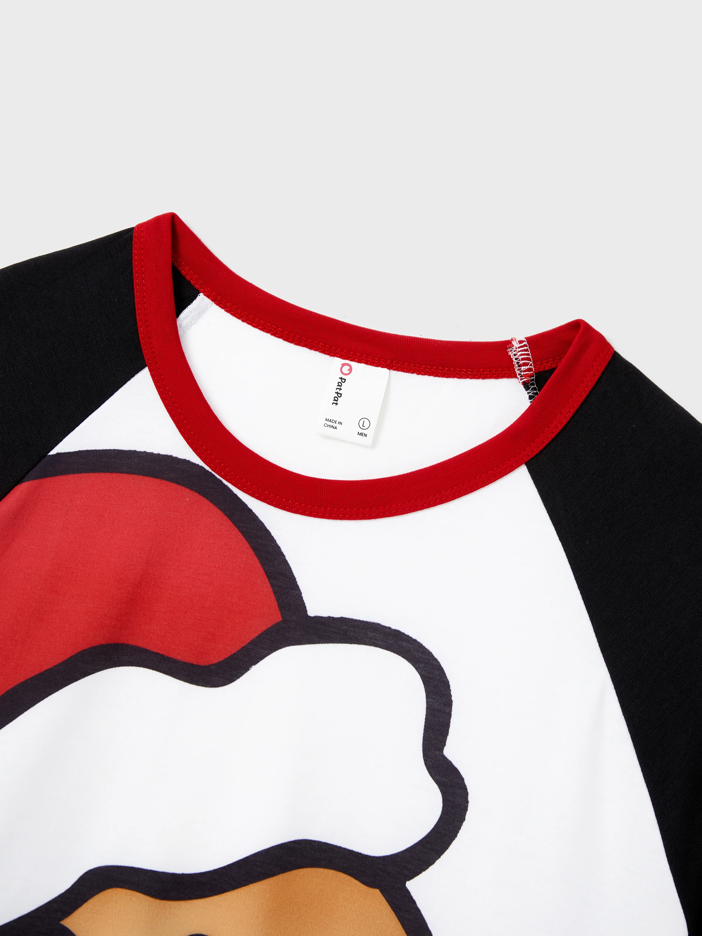 Christmas Family Matching Raglan Sleeves Gingerbread Man Pajamas Sets with Drawstring and Pockets with Christmas Socks red/black - XNAUWBI