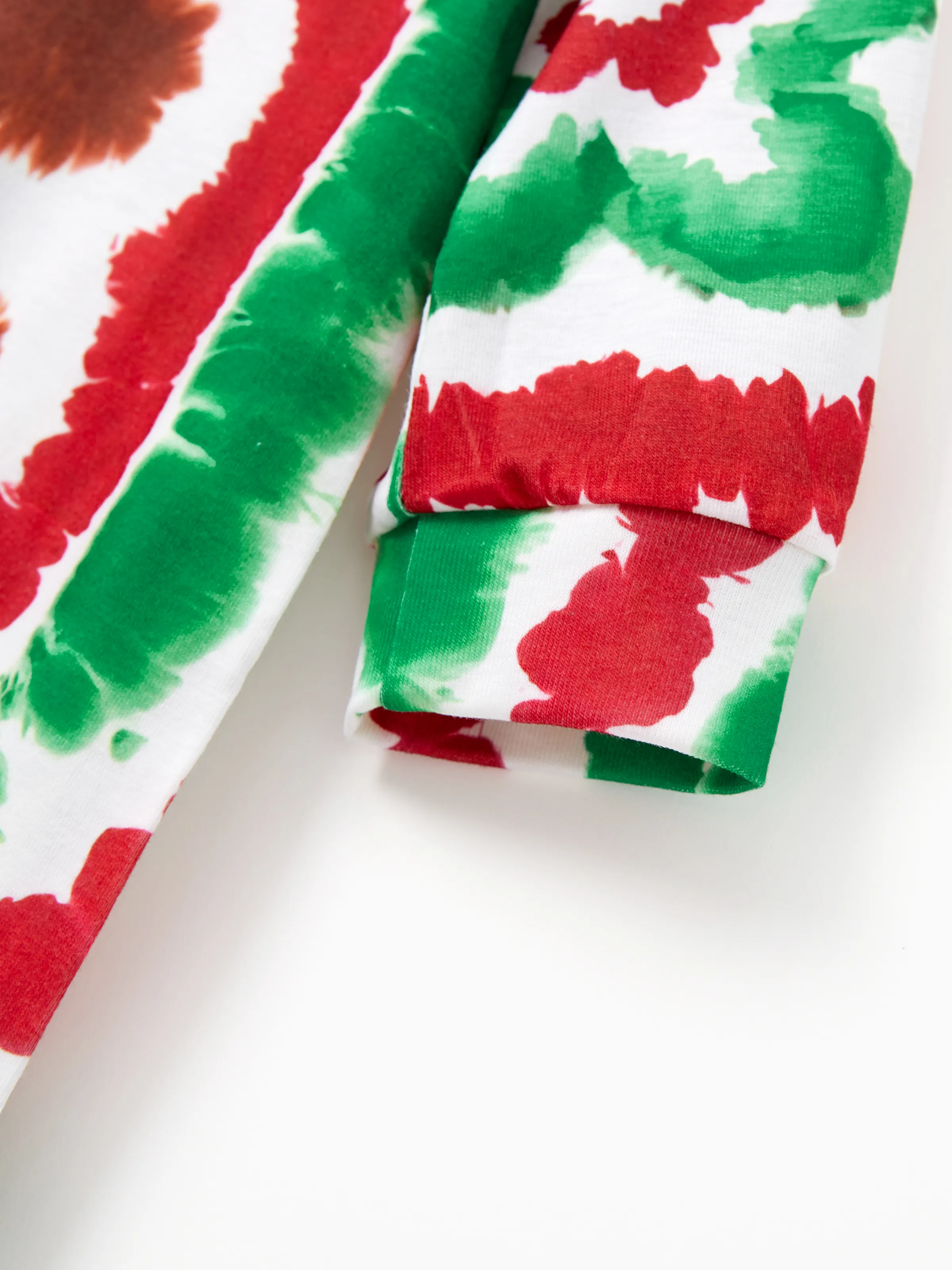 Christmas Family Red&Green Tie-Dye Gingerbread Man Pajamas Sets with Christmas Socks MultiColour - XNAUWBI