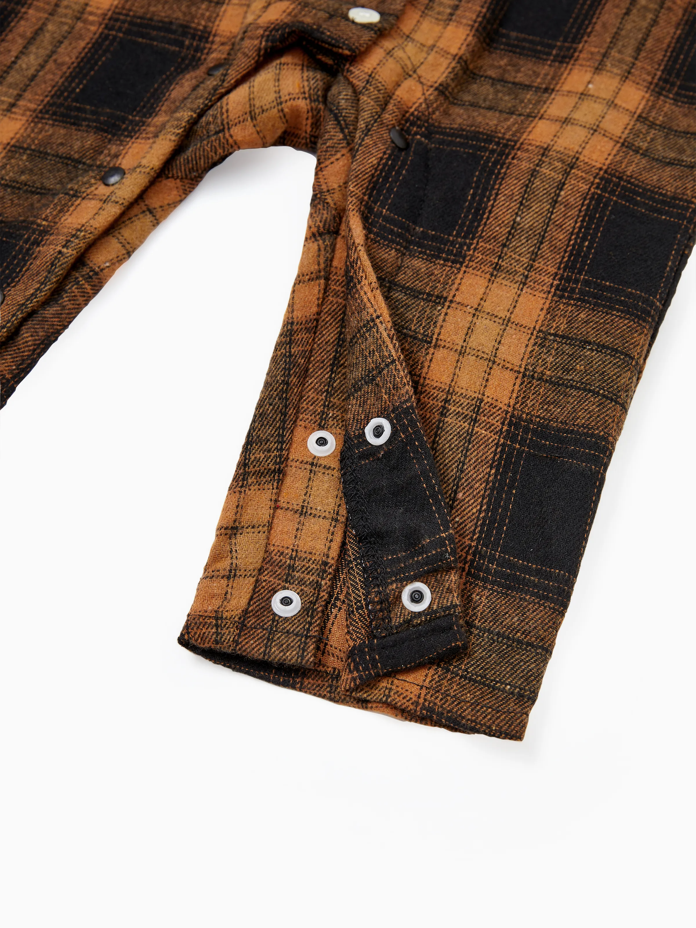 Christmas Family Matching Sets Brown&Black Check Plaid Long-sleeve Botton Dwon Top/Dress/Romper BrownishBlack - XNAUWBI