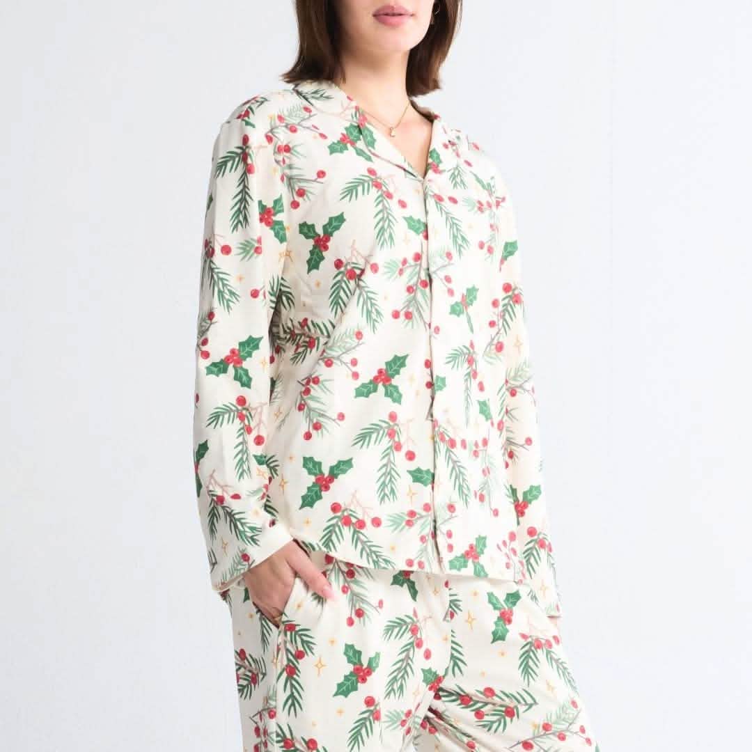 Christmas Pajama Top - Mistletoe - XNAUWBI