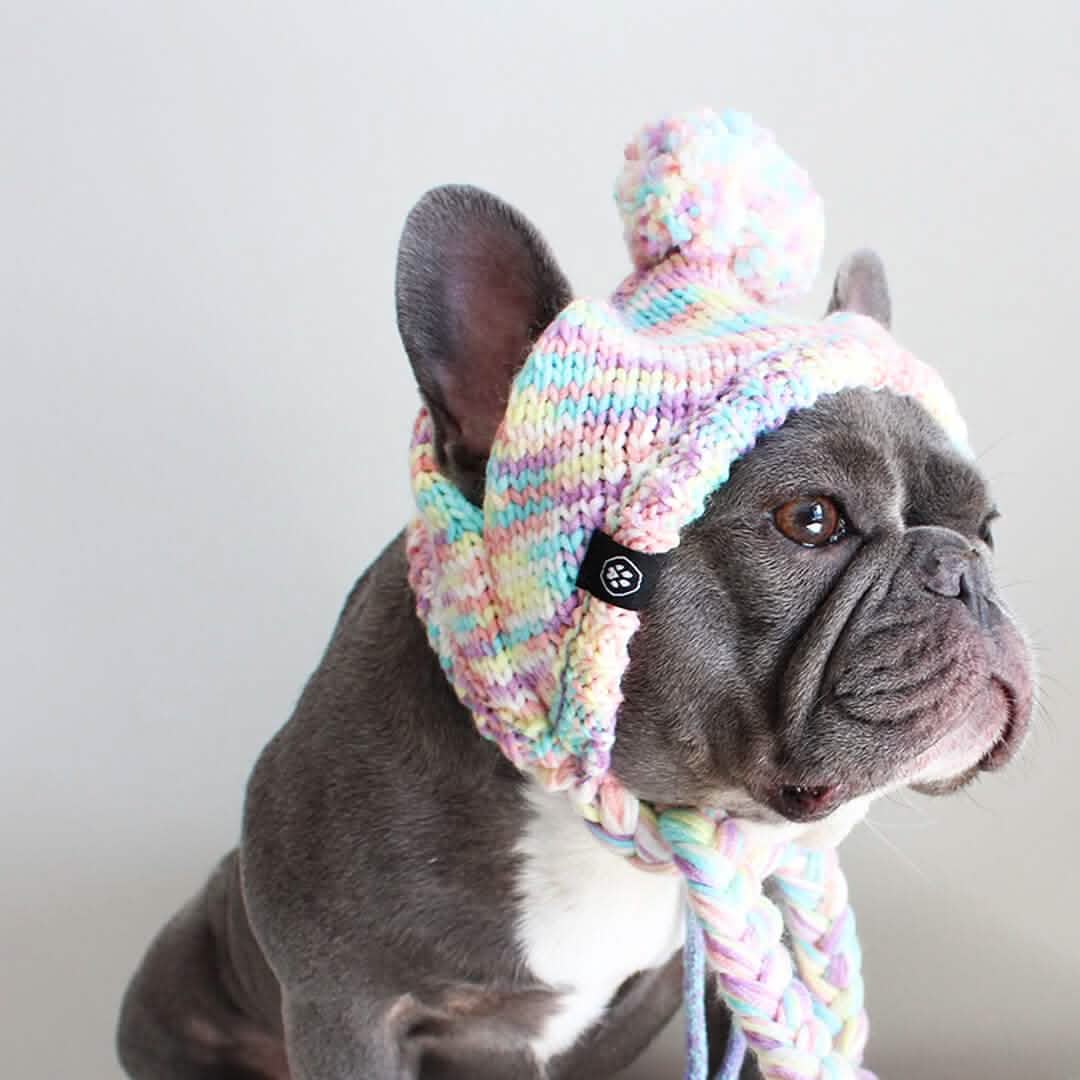 Knit Pom Pom Dog Beanie Hats - XNAUWBI