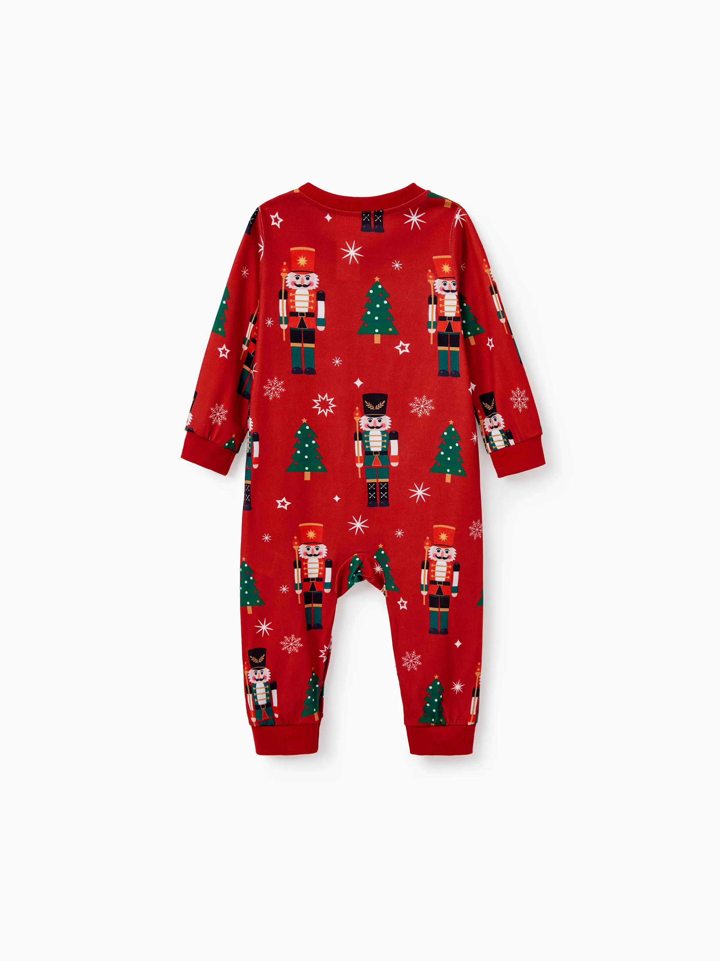 Christmas Matching Family Pajamas Set Nutcracker Print PJS with Christmas Socks Red - XNAUWBI