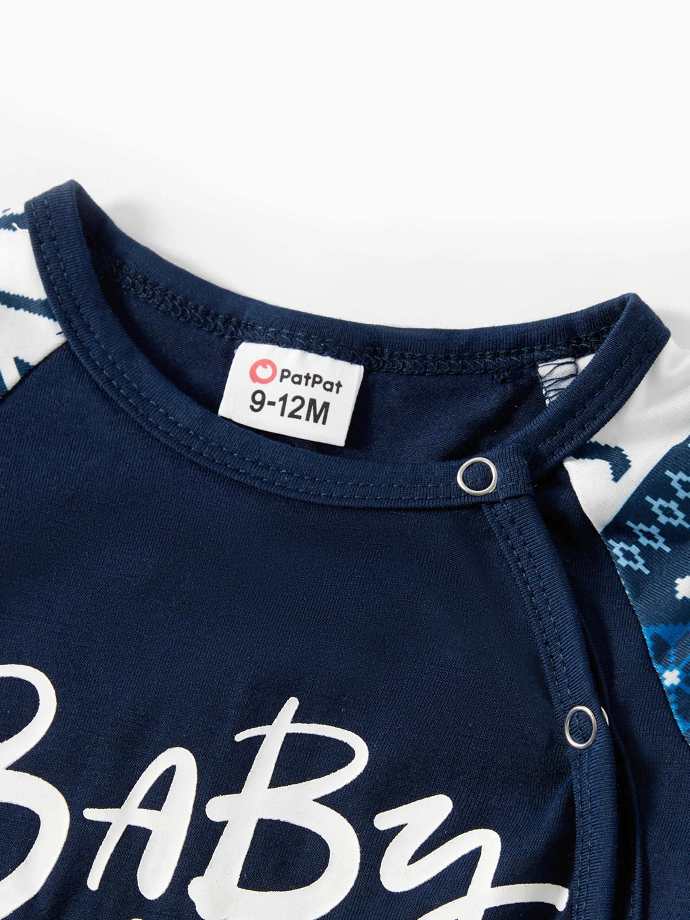 Mosaic Family Matching Letter Top Reindeer Pants Christmas Pajamas Sets with Christmas Socks Deep Blue - XNAUWBI