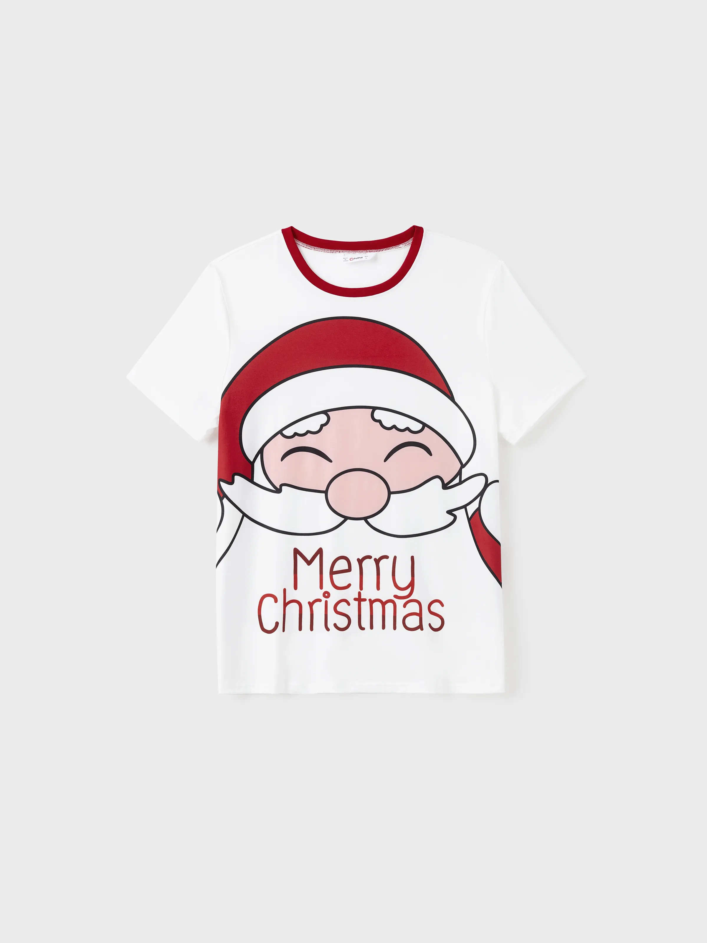 Christmas Santa and Snowman Print Family Matching Short-sleeve Tops and Shorts Pajamas Sets White - XNAUWBI