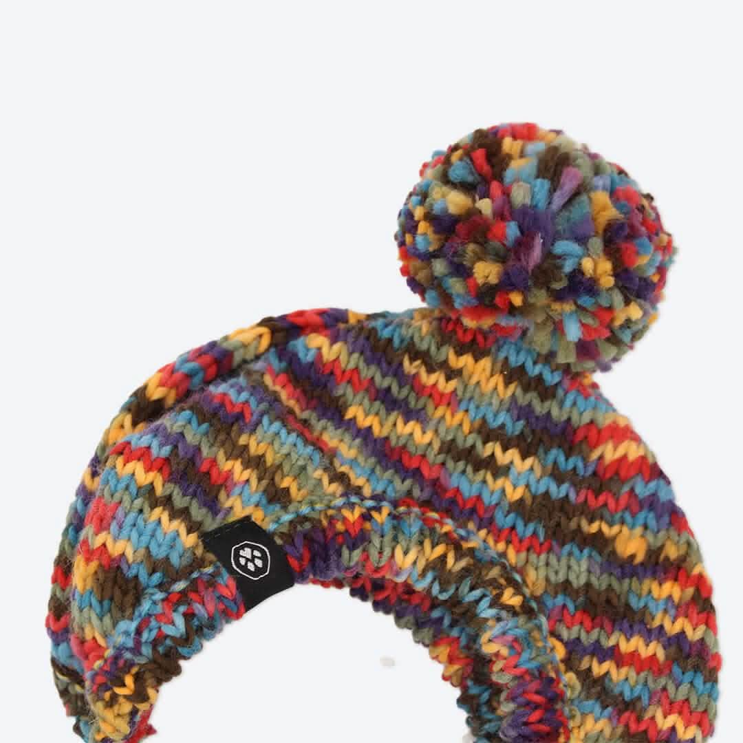 Knit Pom Pom Dog Beanie Hats - XNAUWBI