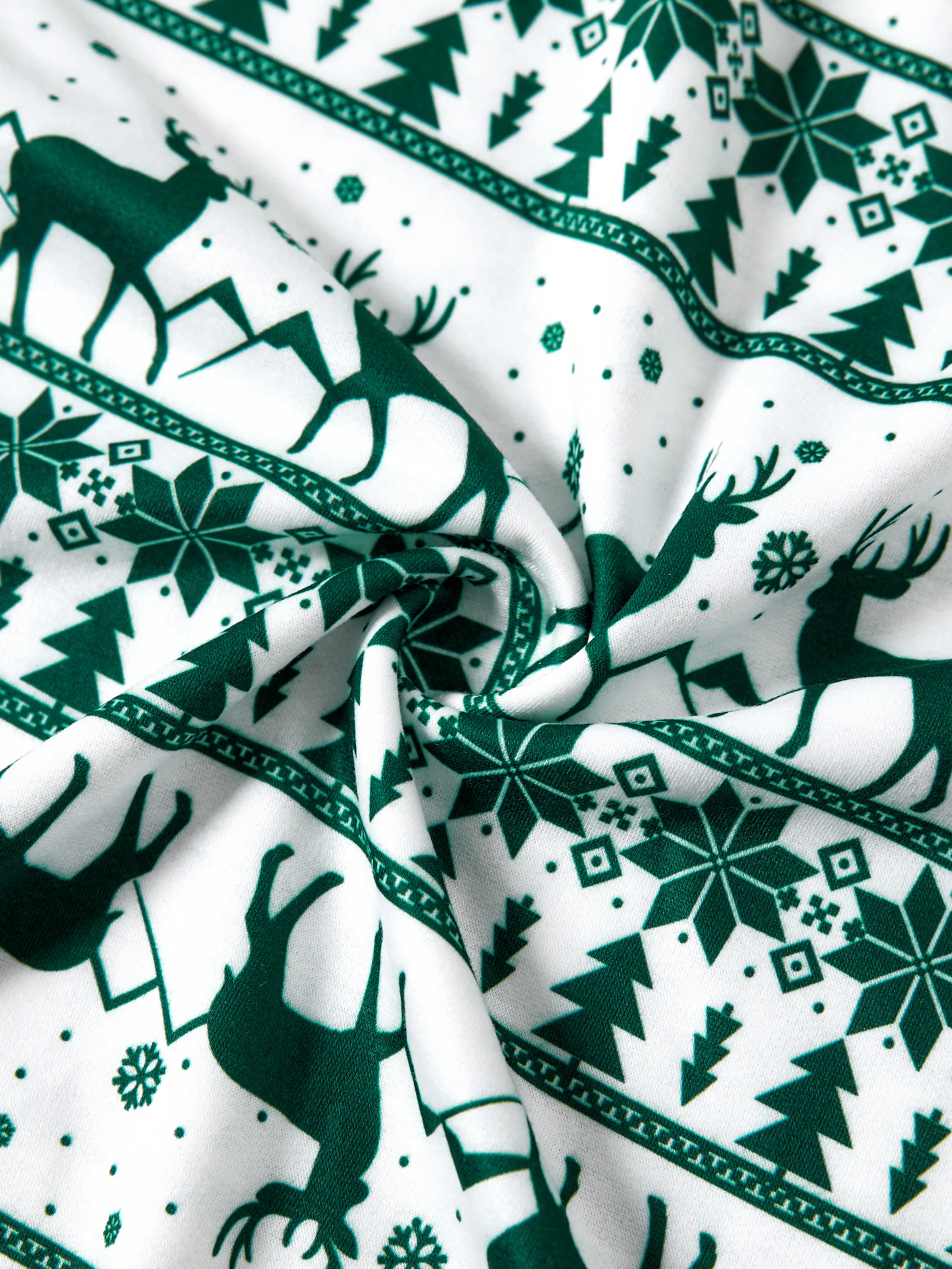 Christmas Family Matching Green Festival Theme Print Tops and Mesh Splicing Dresses Sets Green - XNAUWBI