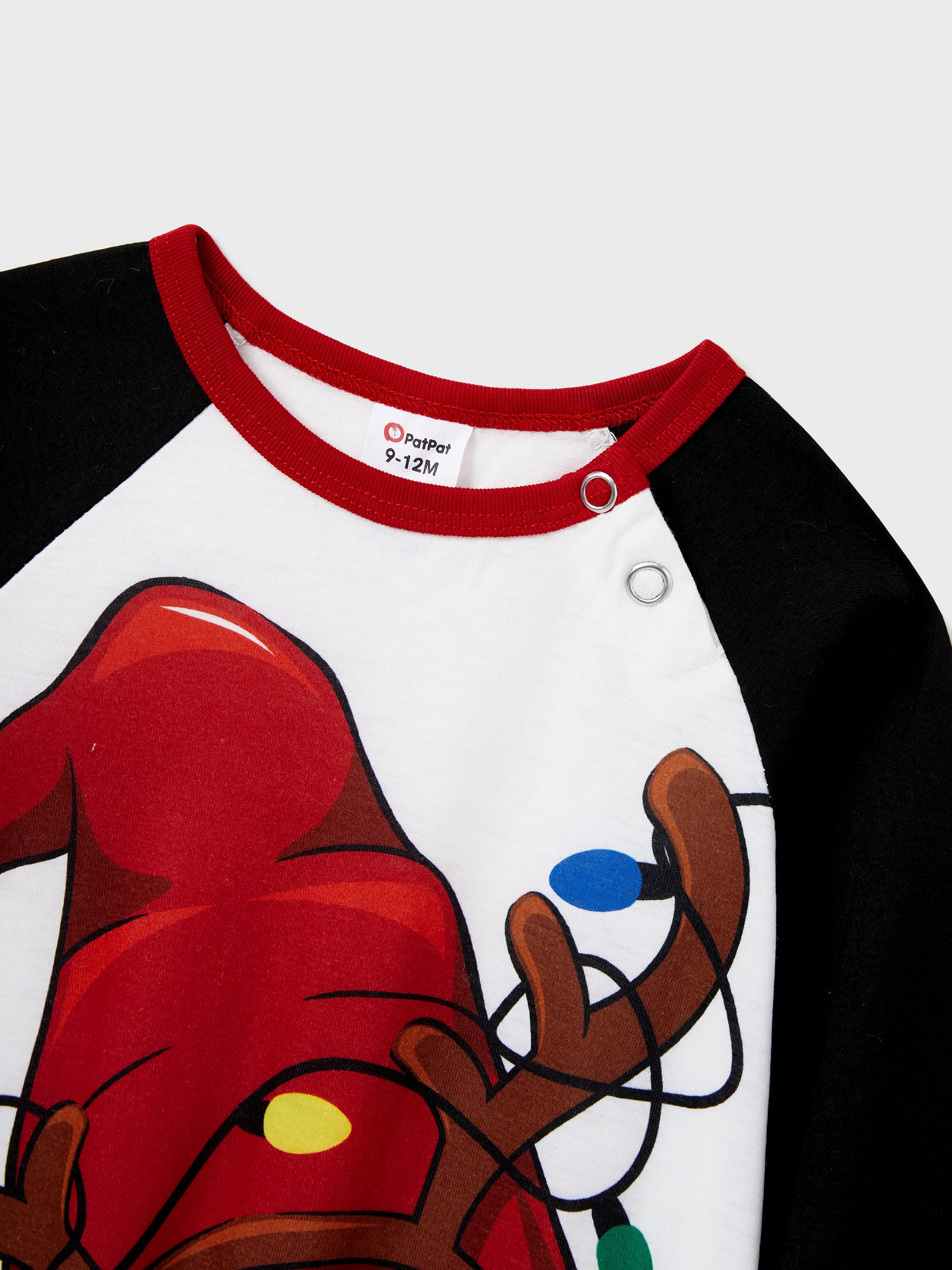 Christmas Family Matching Santa Print Raglan Sleeves Pajamas Sets with Christmas Socks (SGS Certied Safety) Red - XNAUWBI