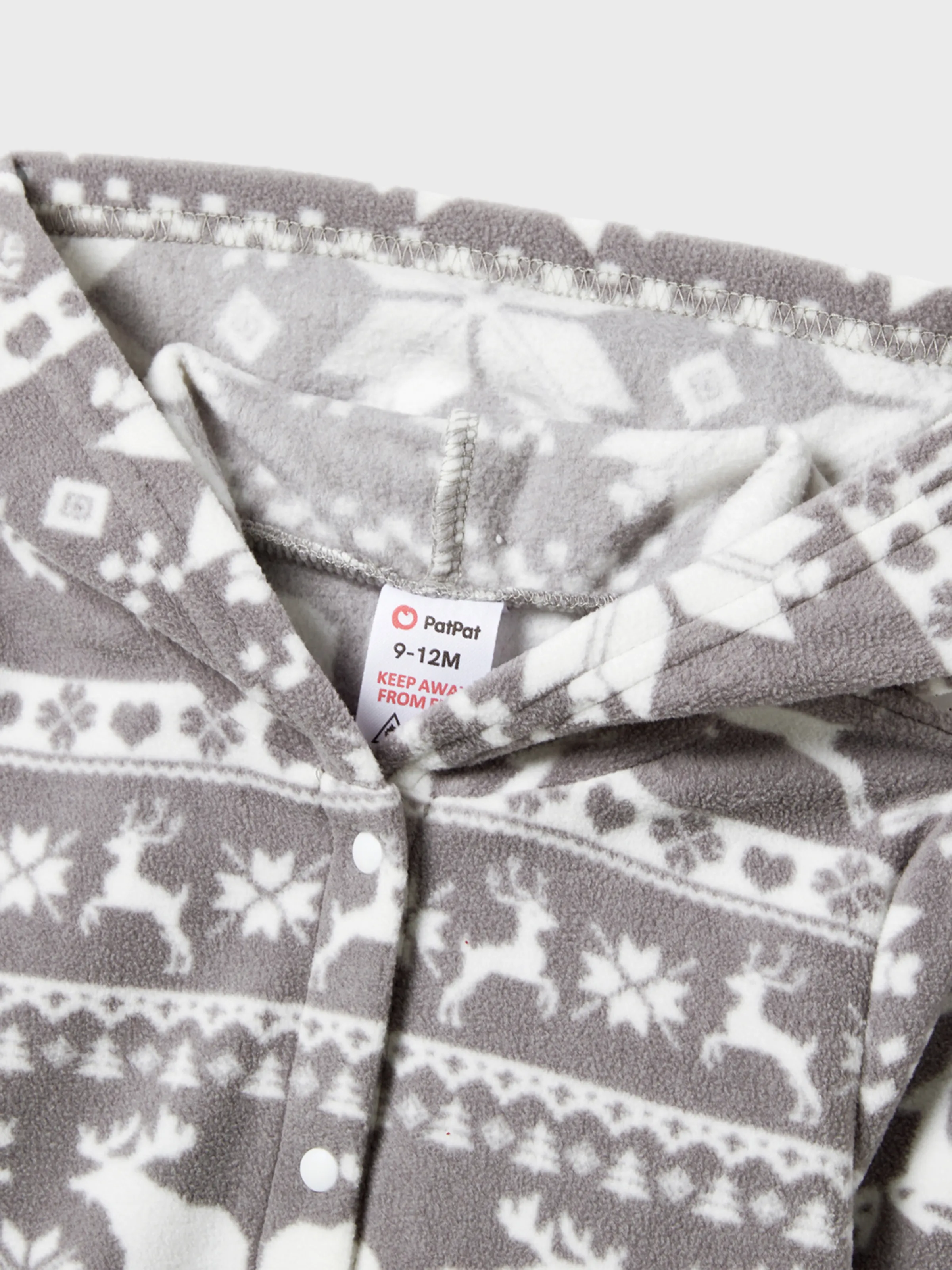 Christmas Family Matching Letters Embroidered Long-sleeve Hooded Fleece Pajamas Sets with Christmas Socks White - XNAUWBI