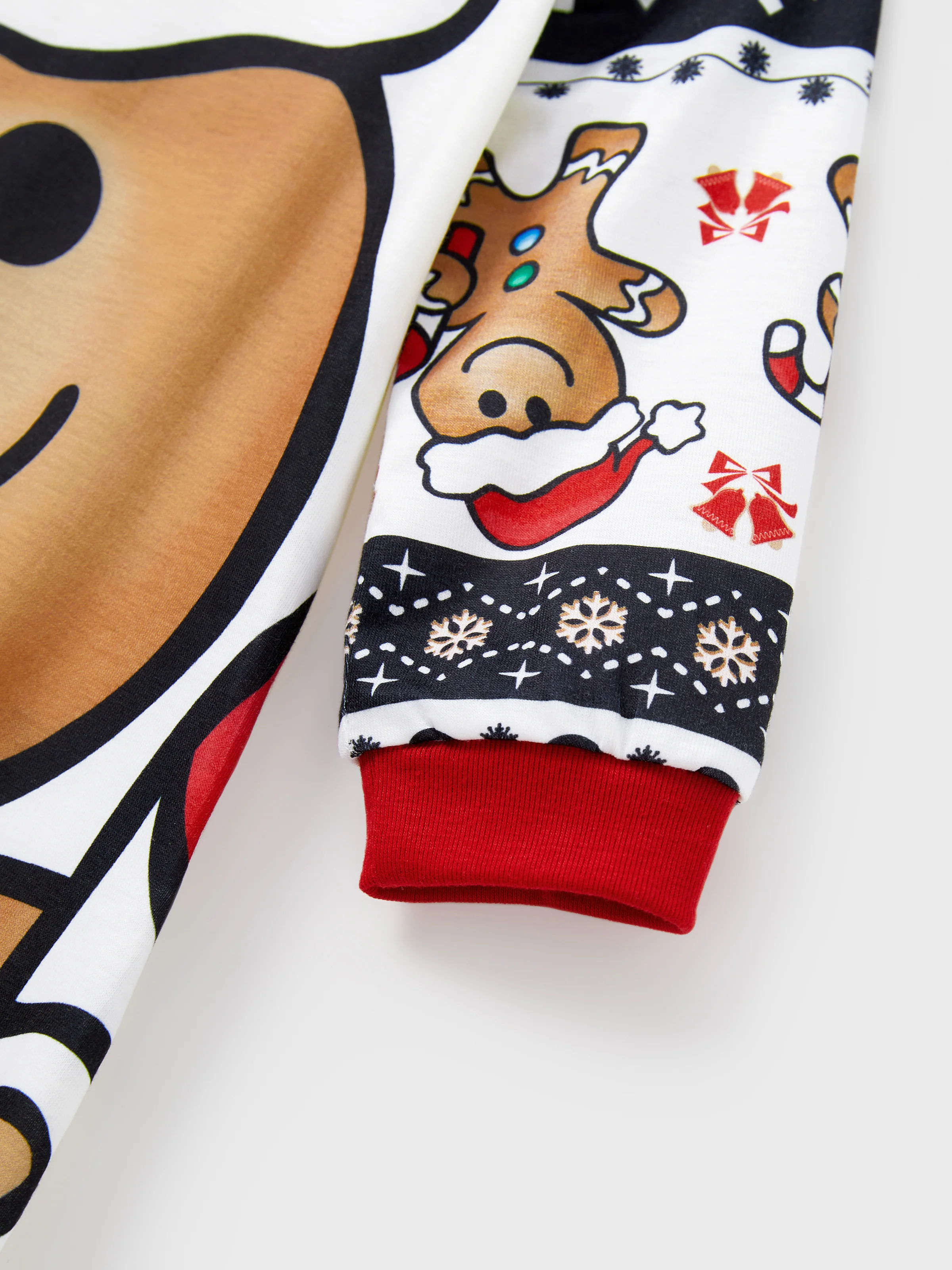 Christmas Family Matching Raglan Sleeves Gingerbread Man Pajamas Sets with Drawstring and Pockets with Christmas Socks red/black - XNAUWBI