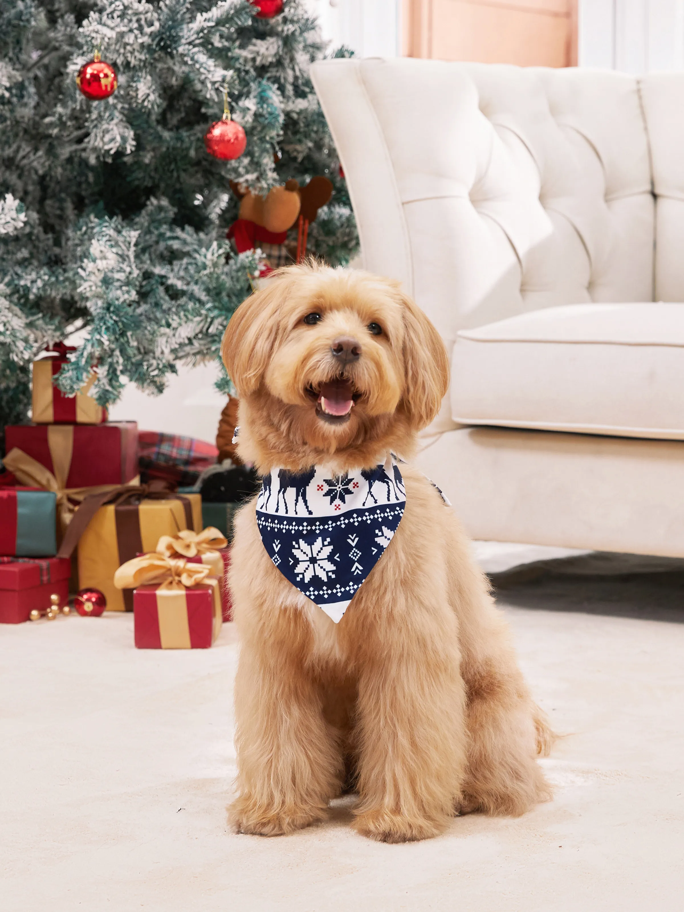 Christmas Reindeer Print Glow in the Dark Family Matching Pajamas Sets with Christmas Socks Deep Blue - XNAUWBI