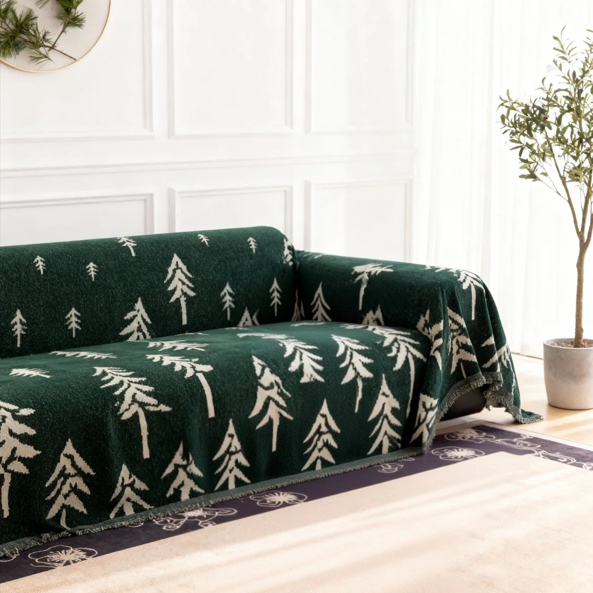 Pet Couch Cover - Pine Trees Green - XNAUWBI