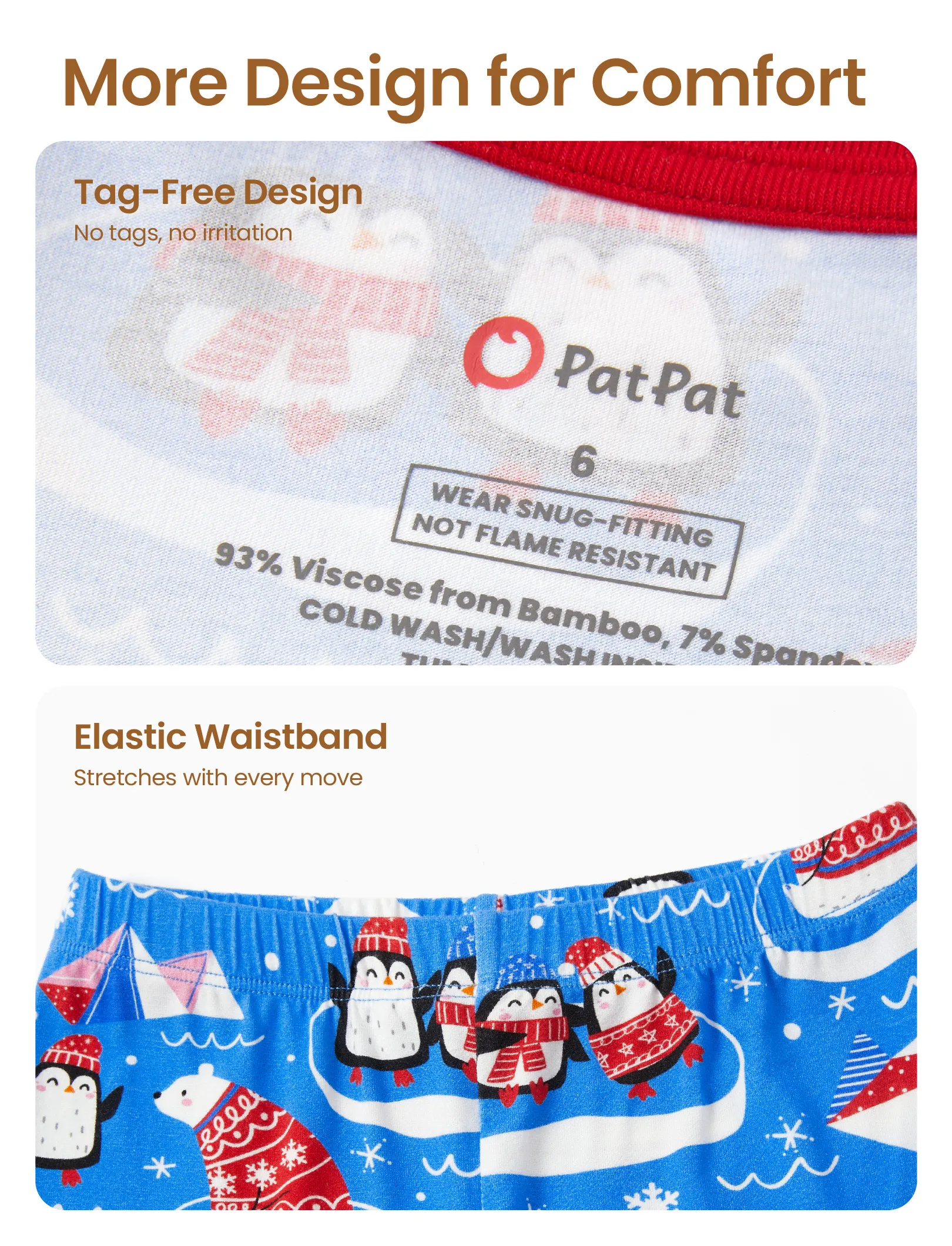 Christmas / Halloween Pajamas 2-piece Bamboo Pajamas Set With Playful Print for Toddler / Kids ( Snug-Fitting) Light Blue - XNAUWBI