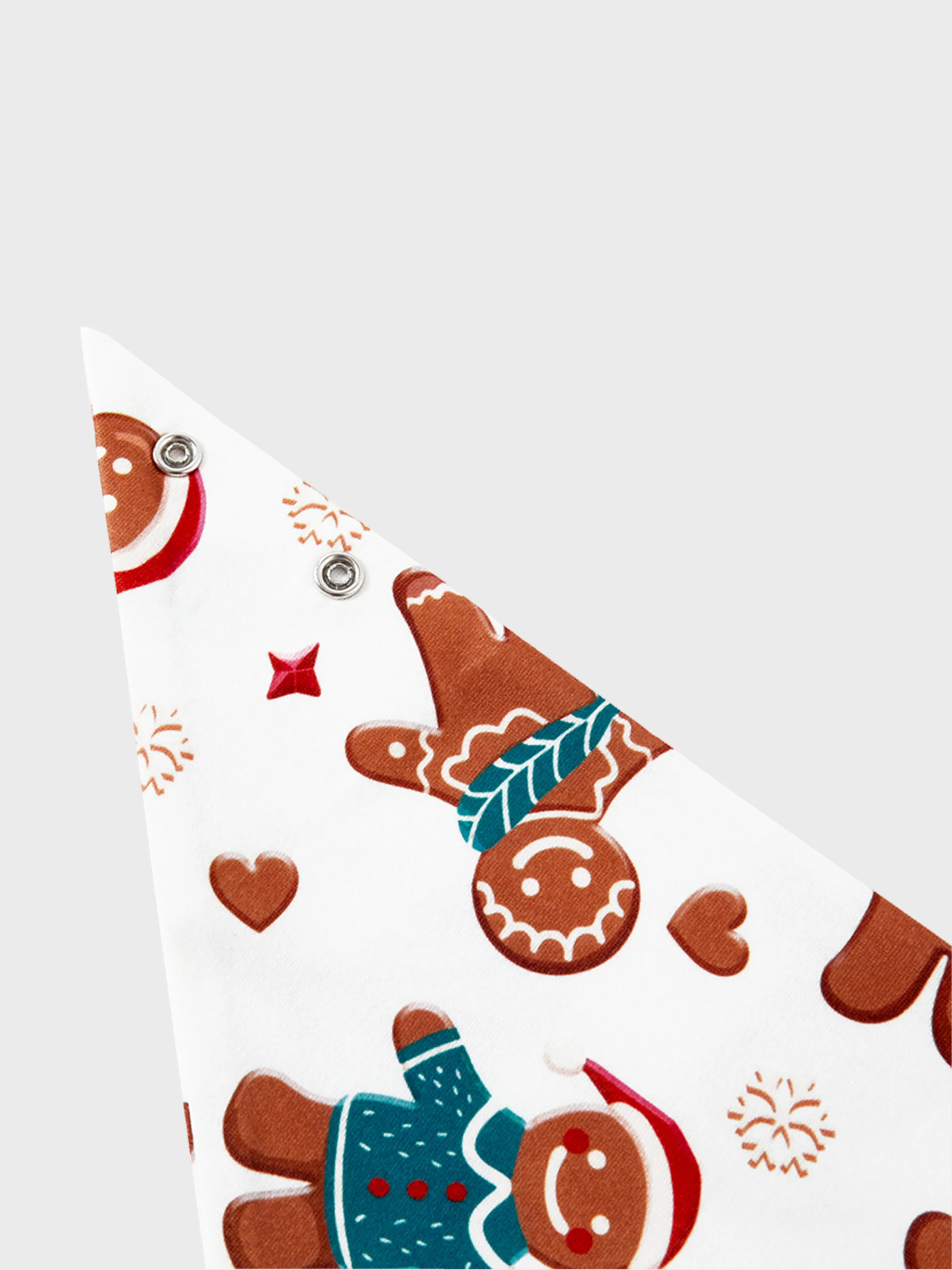 Christmas Family Matching Cartoon Gingerbread Man Allover Print Pajamas Sets with Christmas Socks White - XNAUWBI